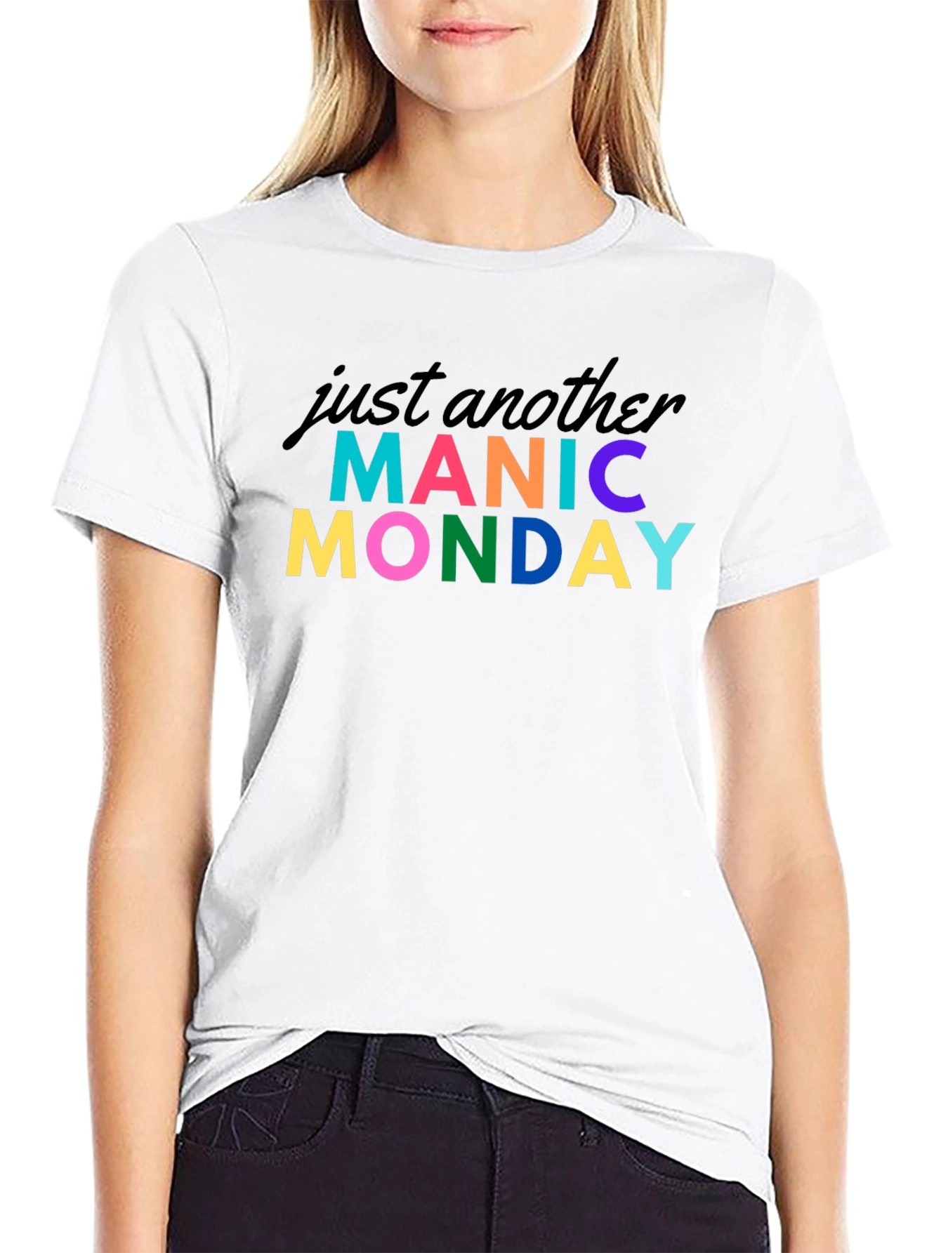 Manic Monday Graphic Tee - Black Cotton T-Shirt