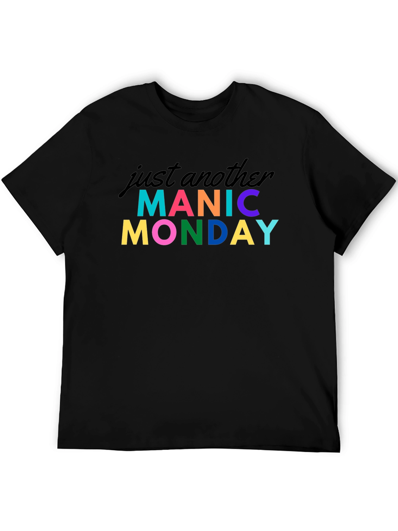 Manic Monday Graphic Tee - Black Cotton T-Shirt