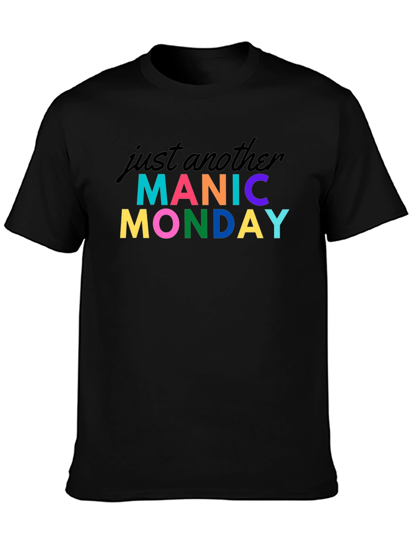 Manic Monday Graphic Tee - Black Cotton T-Shirt