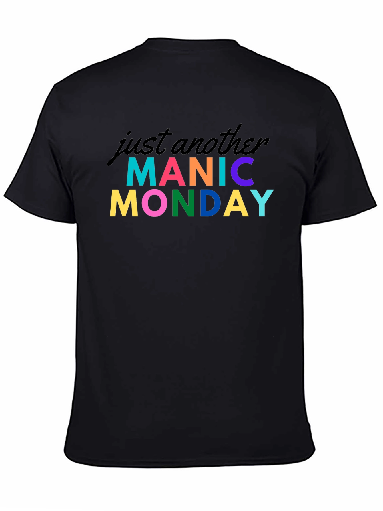 Manic Monday Graphic Tee - Black Cotton T-Shirt