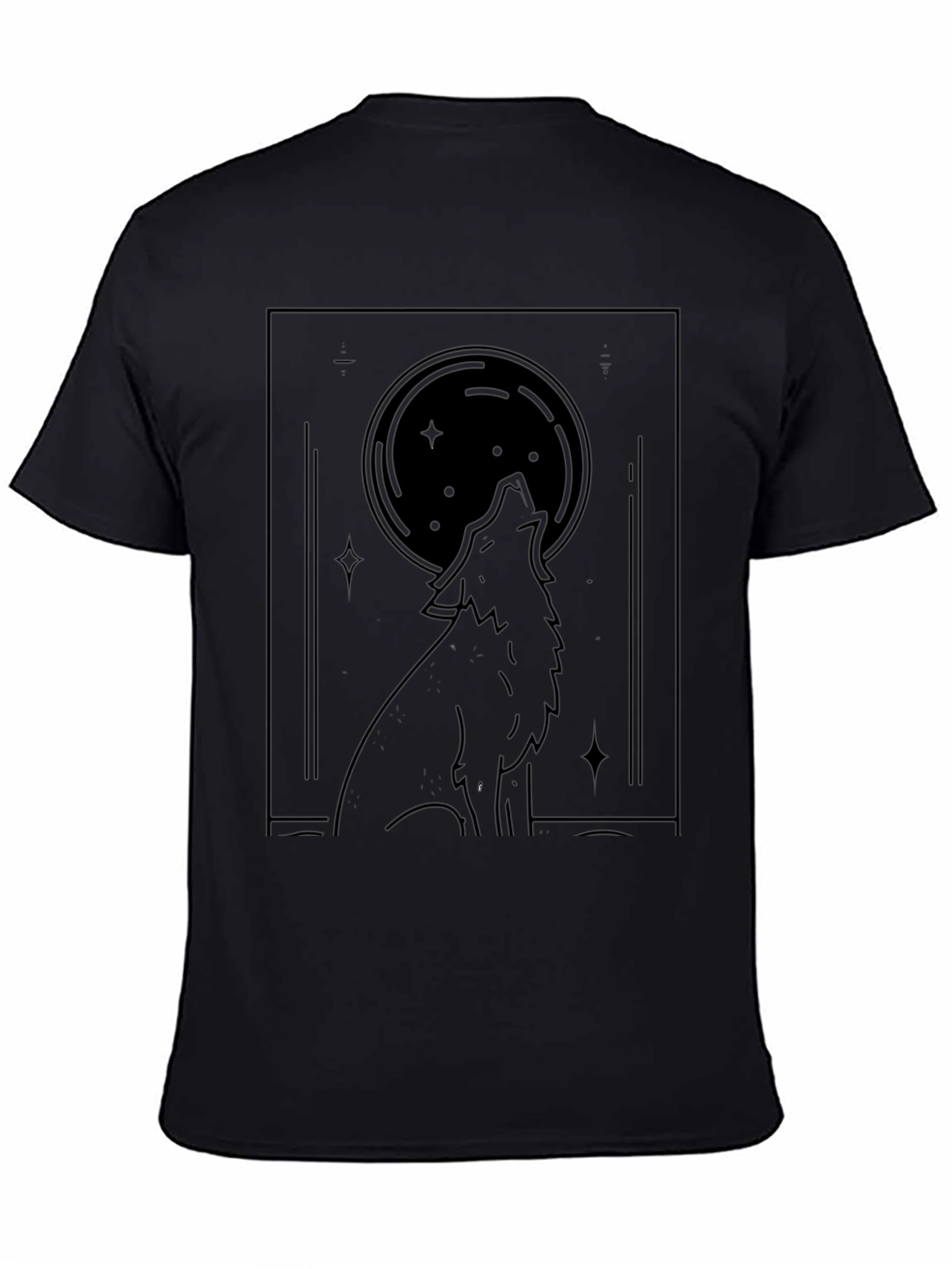 Wolf Moon Black T-Shirt - Graphic Tee