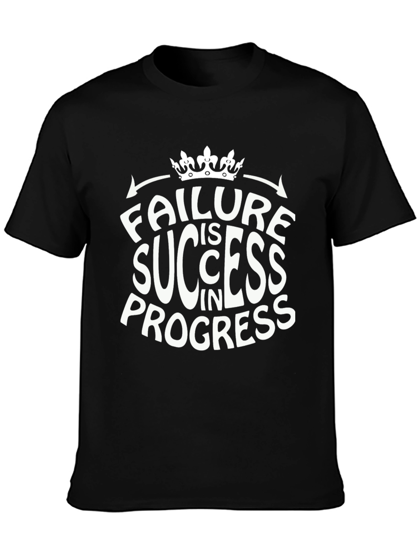Failure is Success in Progress Black Graphic Tee