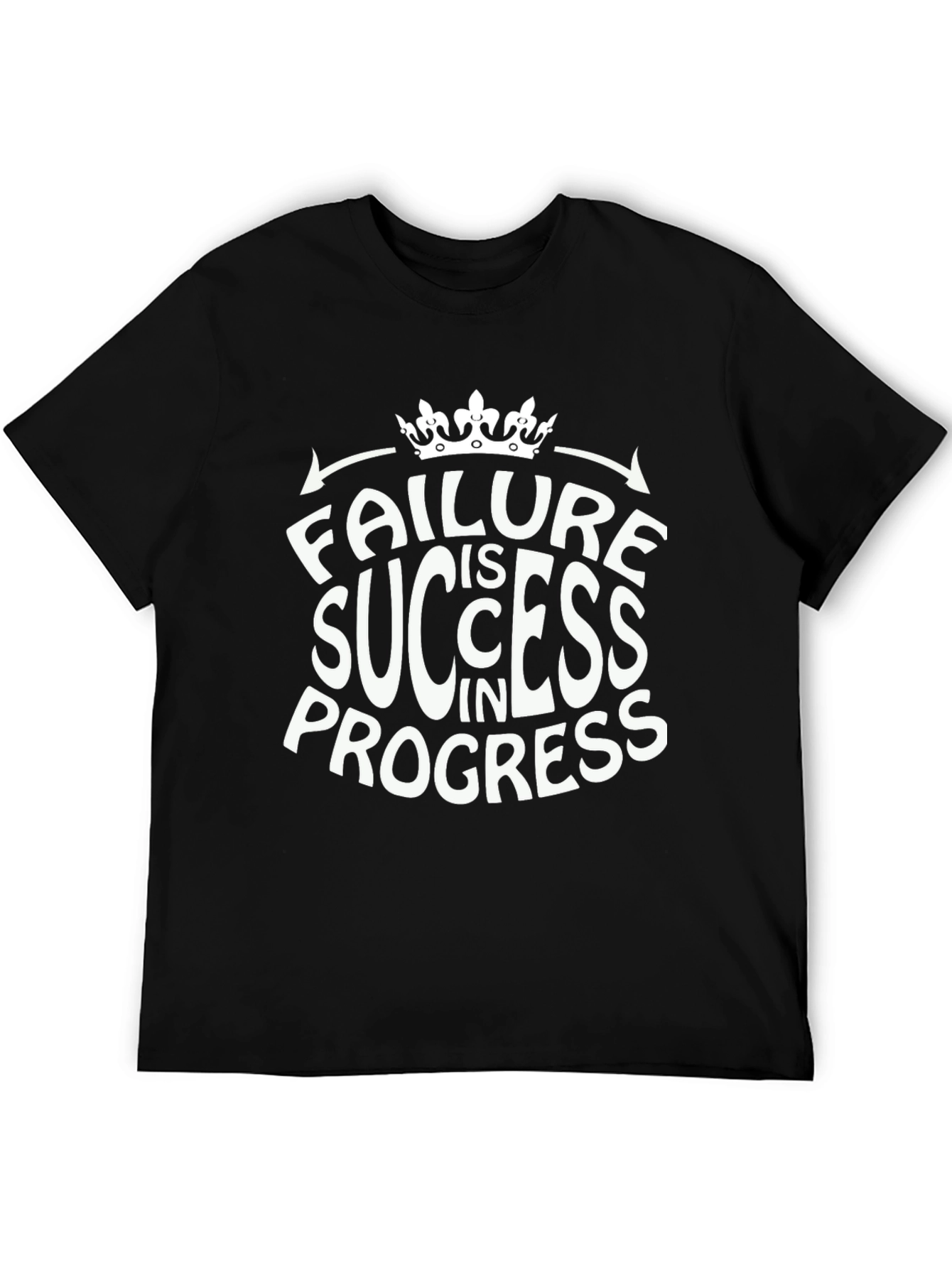 Failure is Success in Progress Black Graphic Tee