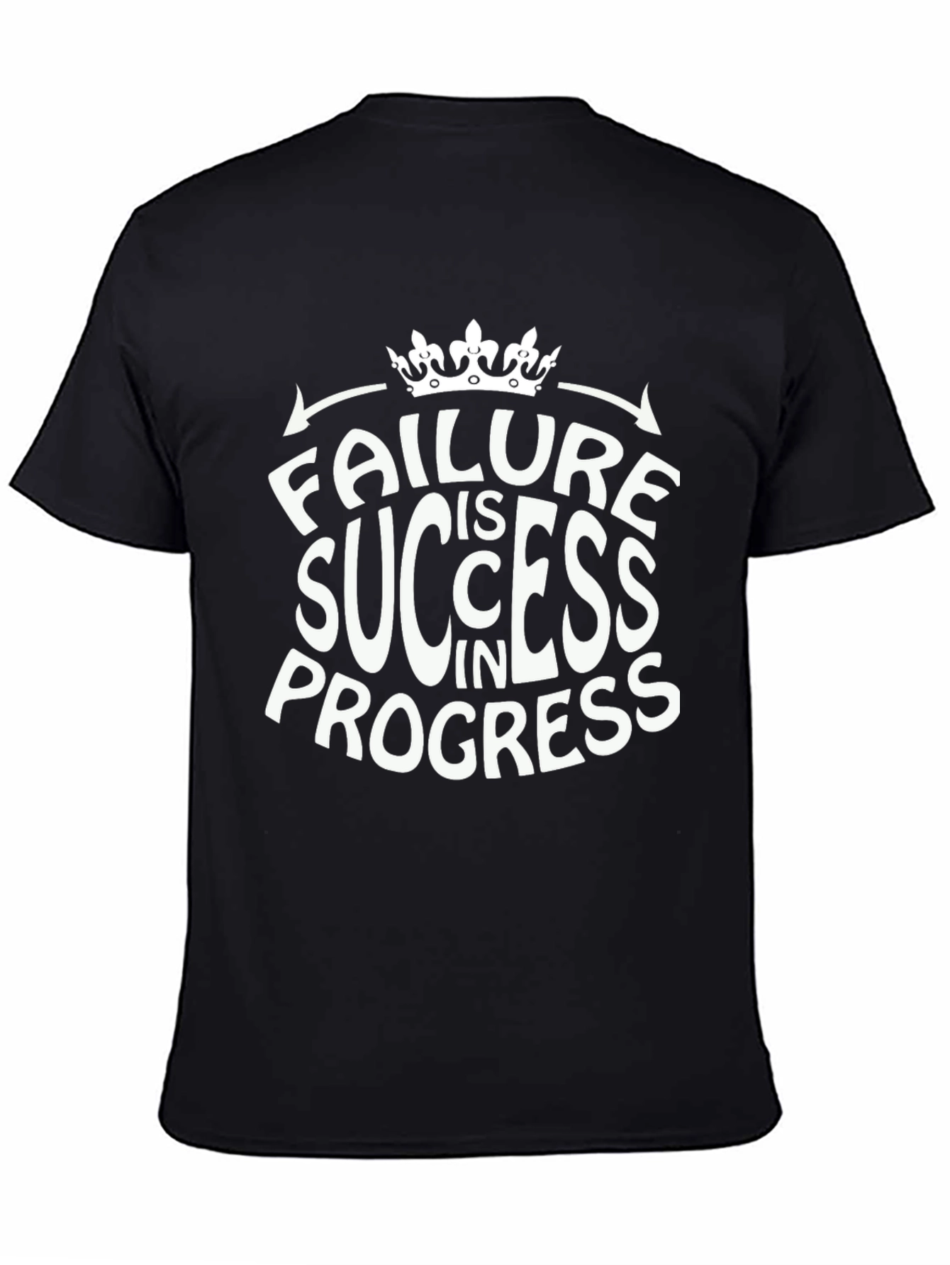 Failure is Success in Progress Black Graphic Tee