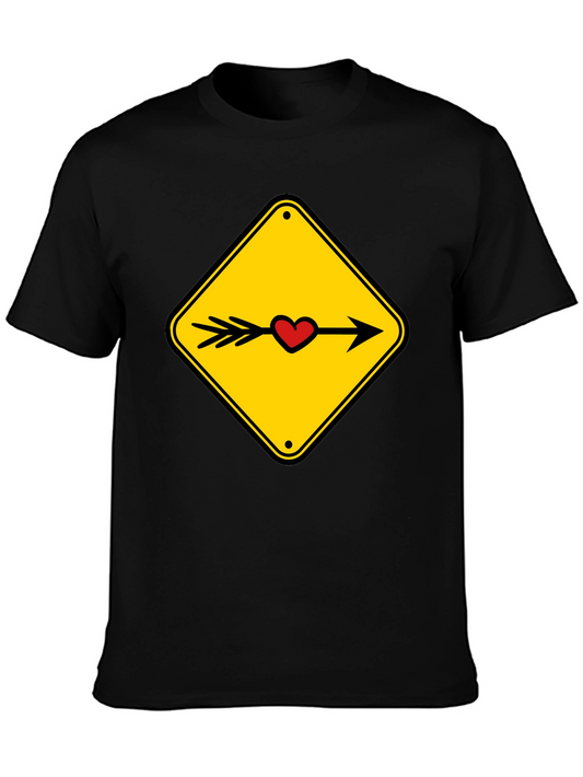 Heart Arrow Sign Black T-Shirt
