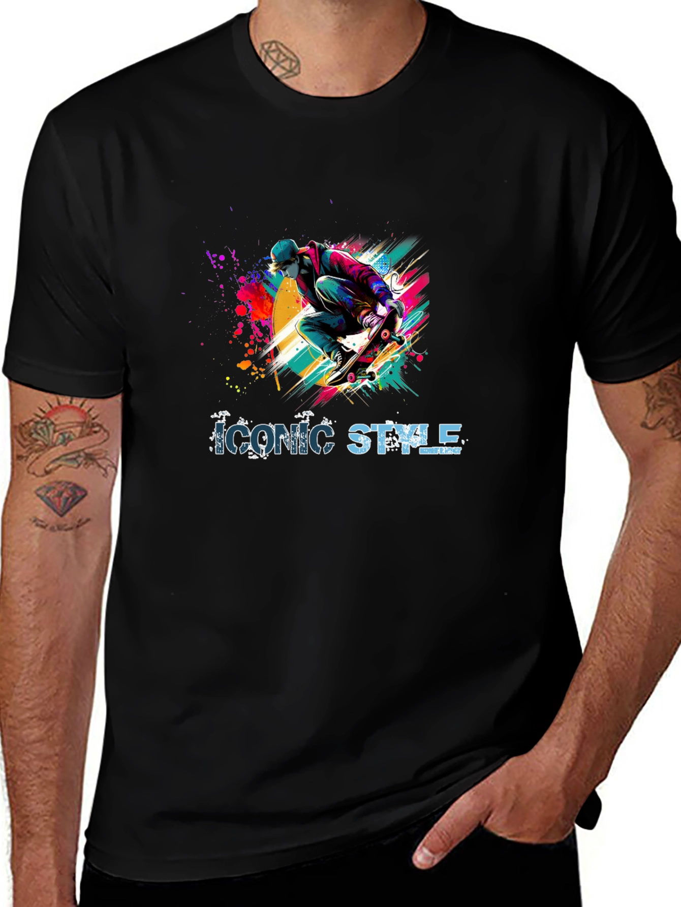 Iconic Style Skateboarder Graphic Tee