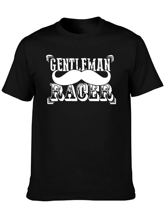 Gentleman Racer T-Shirt - Mustache Graphic Tee
