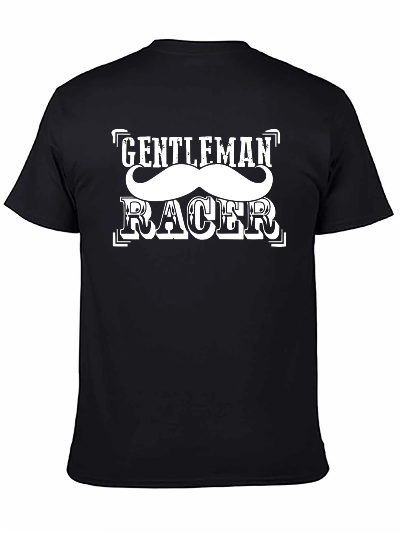 Gentleman Racer T-Shirt - Mustache Graphic Tee
