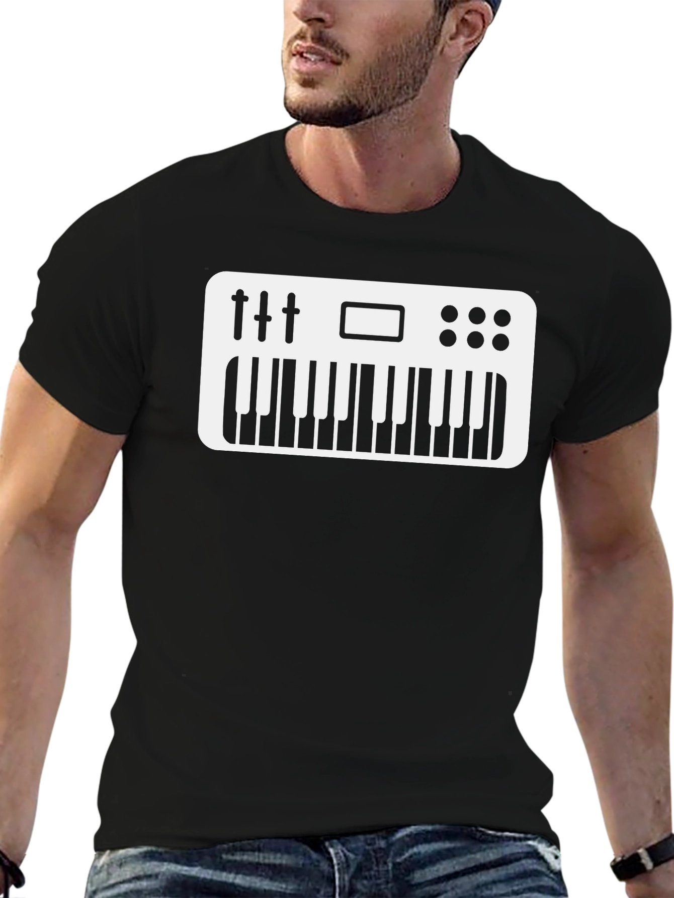 Synth Keyboard Graphic Tee - Musician Shirt