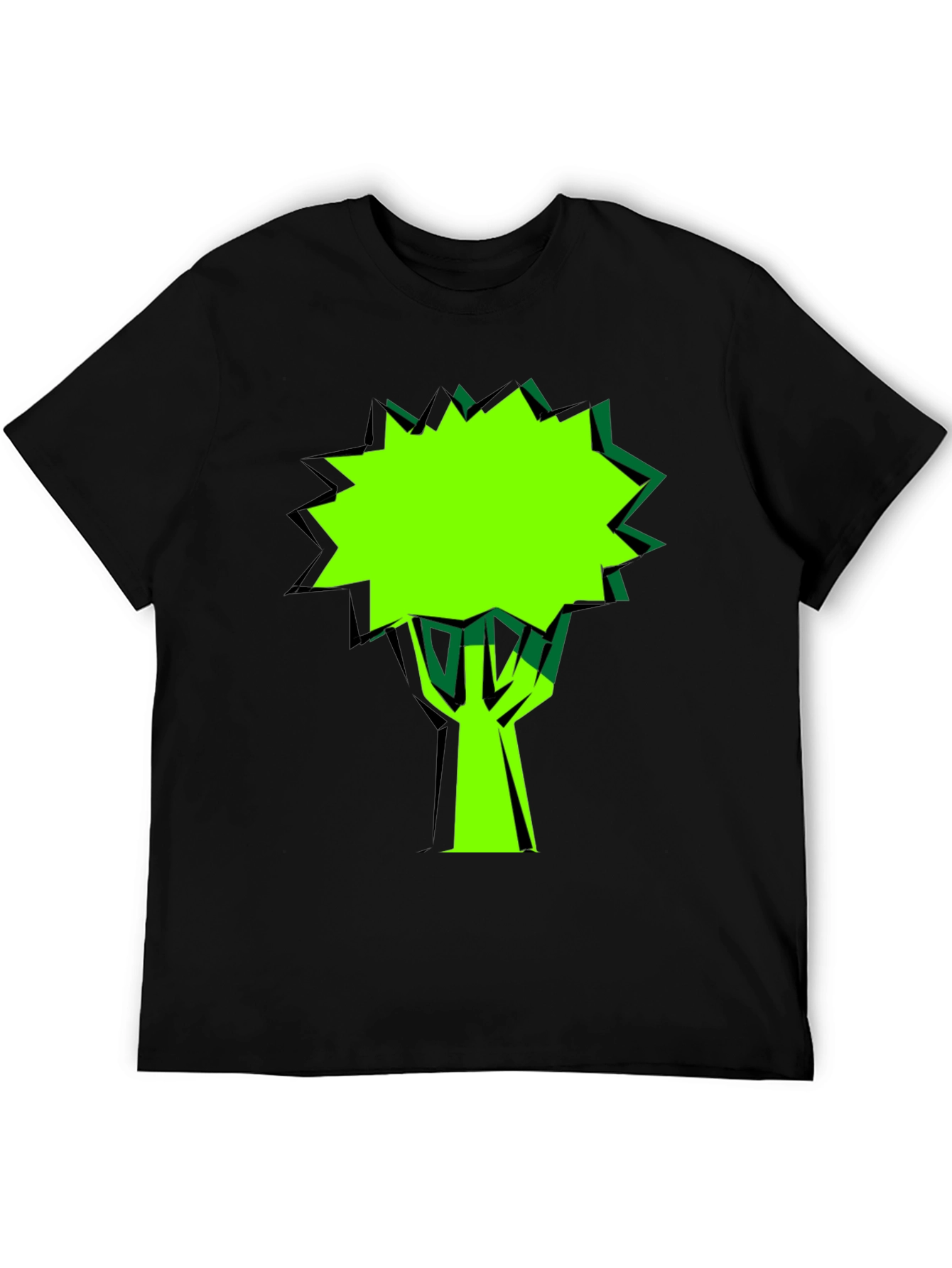 Modern Graphic Tree T-Shirt - Black