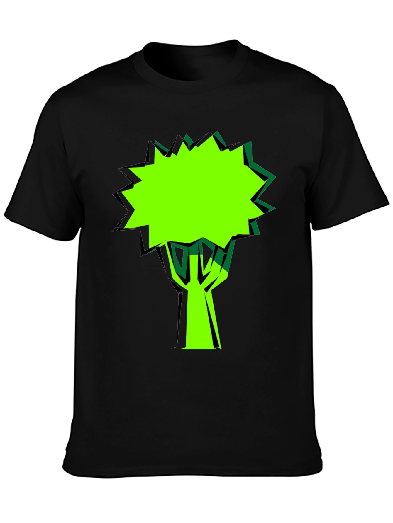 Modern Graphic Tree T-Shirt - Black