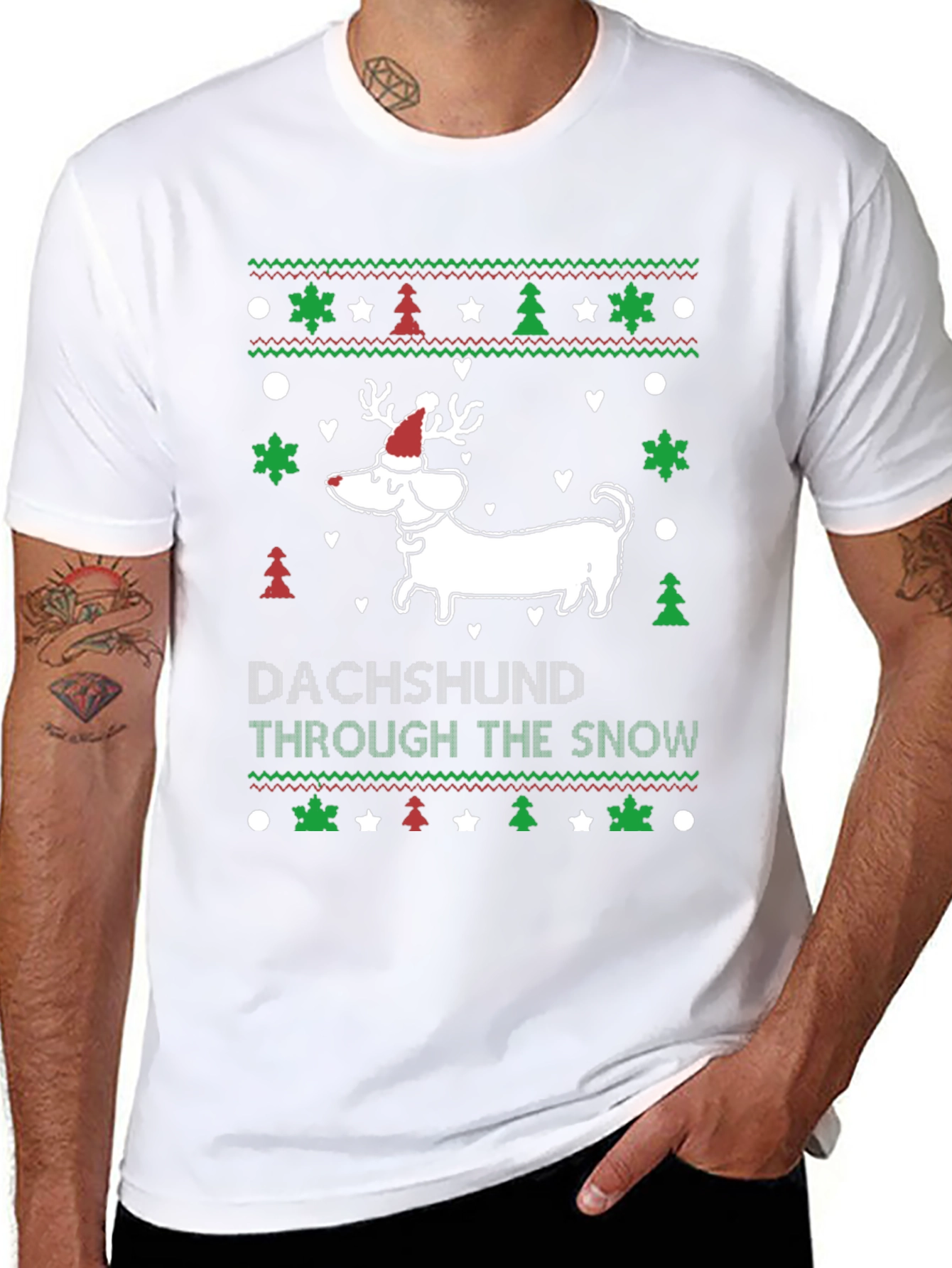Dachshund Through the Snow Christmas T-Shirt