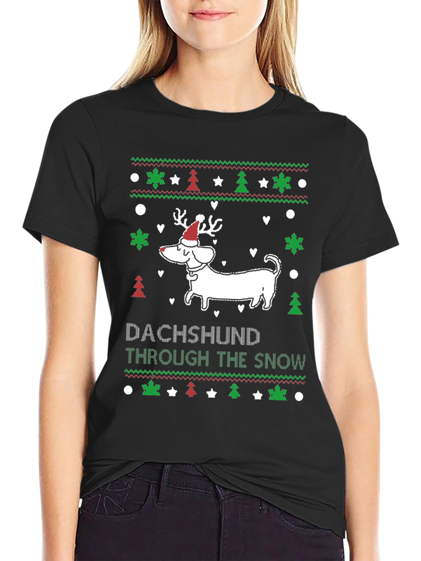 Dachshund Through the Snow Christmas T-Shirt
