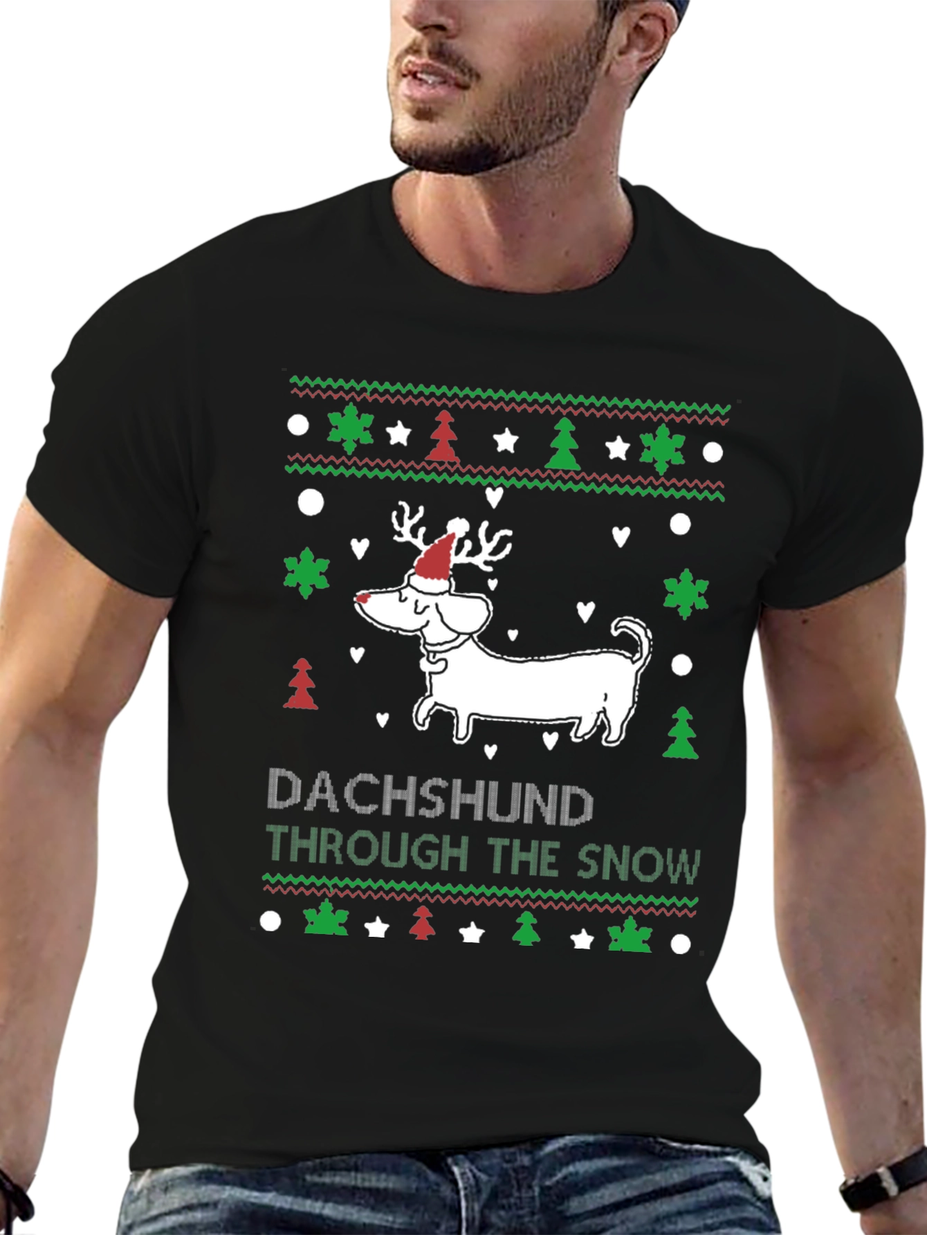 Dachshund Through the Snow Christmas T-Shirt