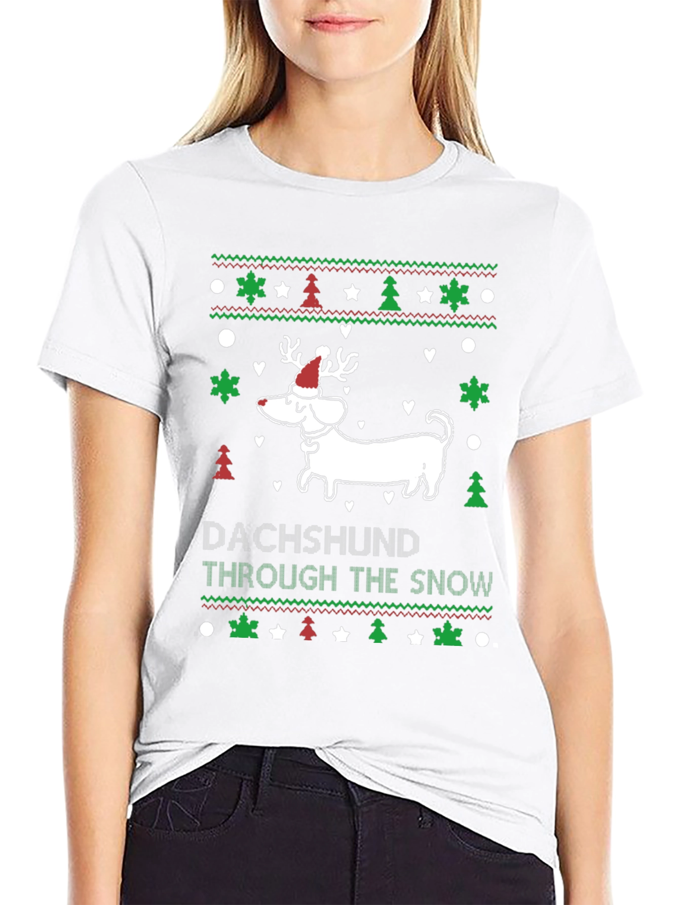 Dachshund Through the Snow Christmas T-Shirt