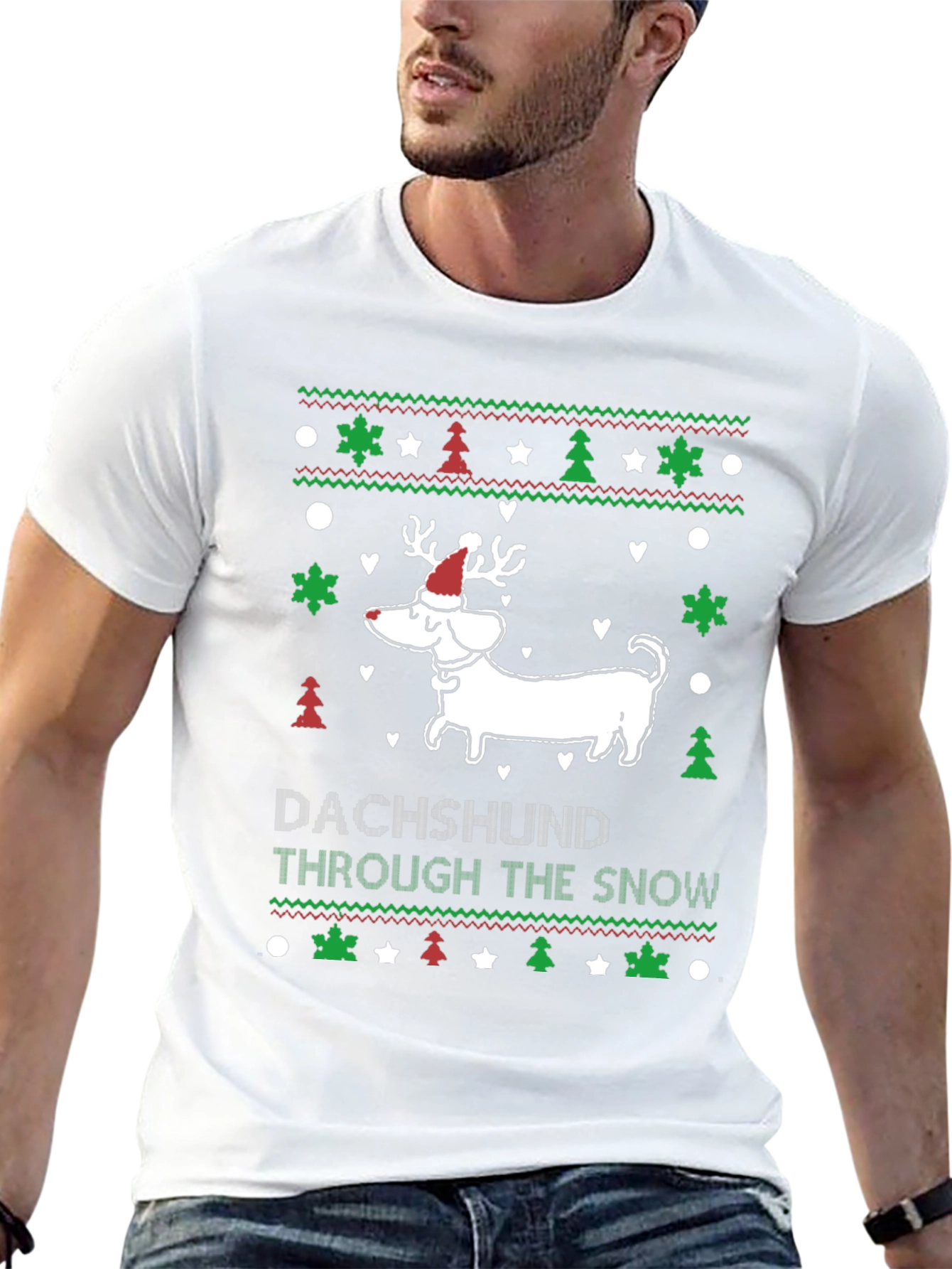 Dachshund Through the Snow Christmas T-Shirt
