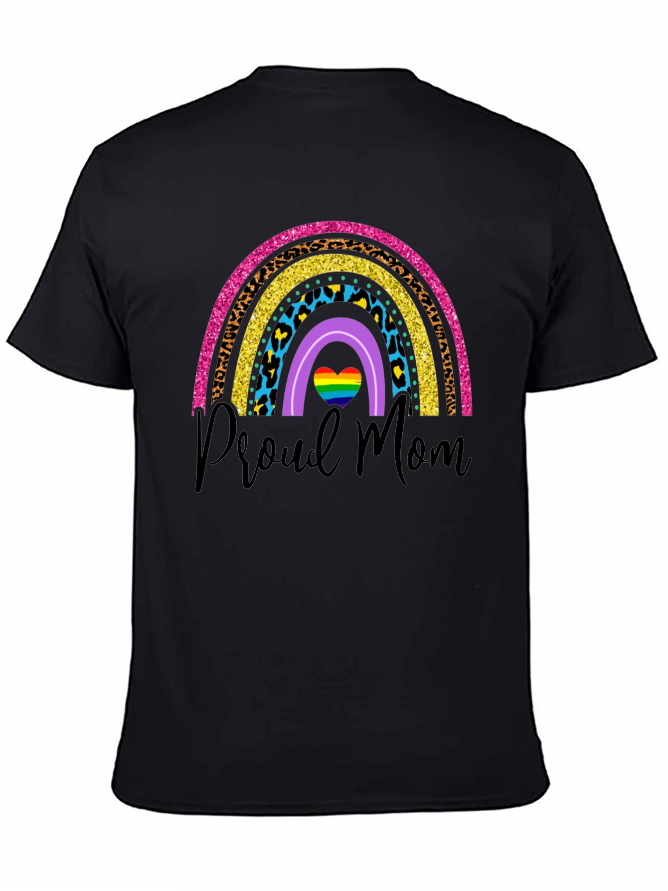 Proud Mom Rainbow Graphic T-Shirt