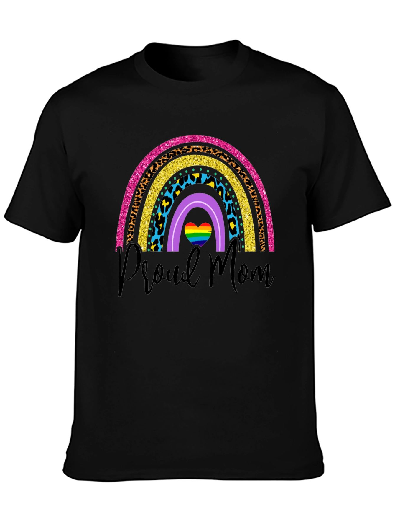 Proud Mom Rainbow Graphic T-Shirt