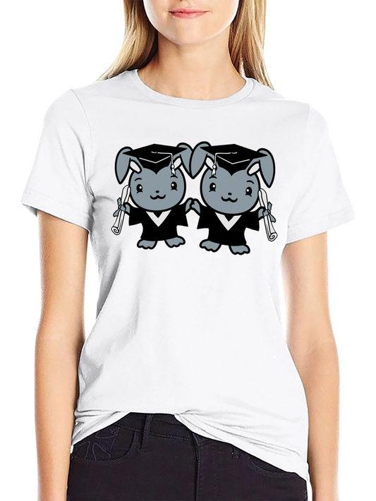 Graduation Bunnies T-Shirt - Unisex Black Tee