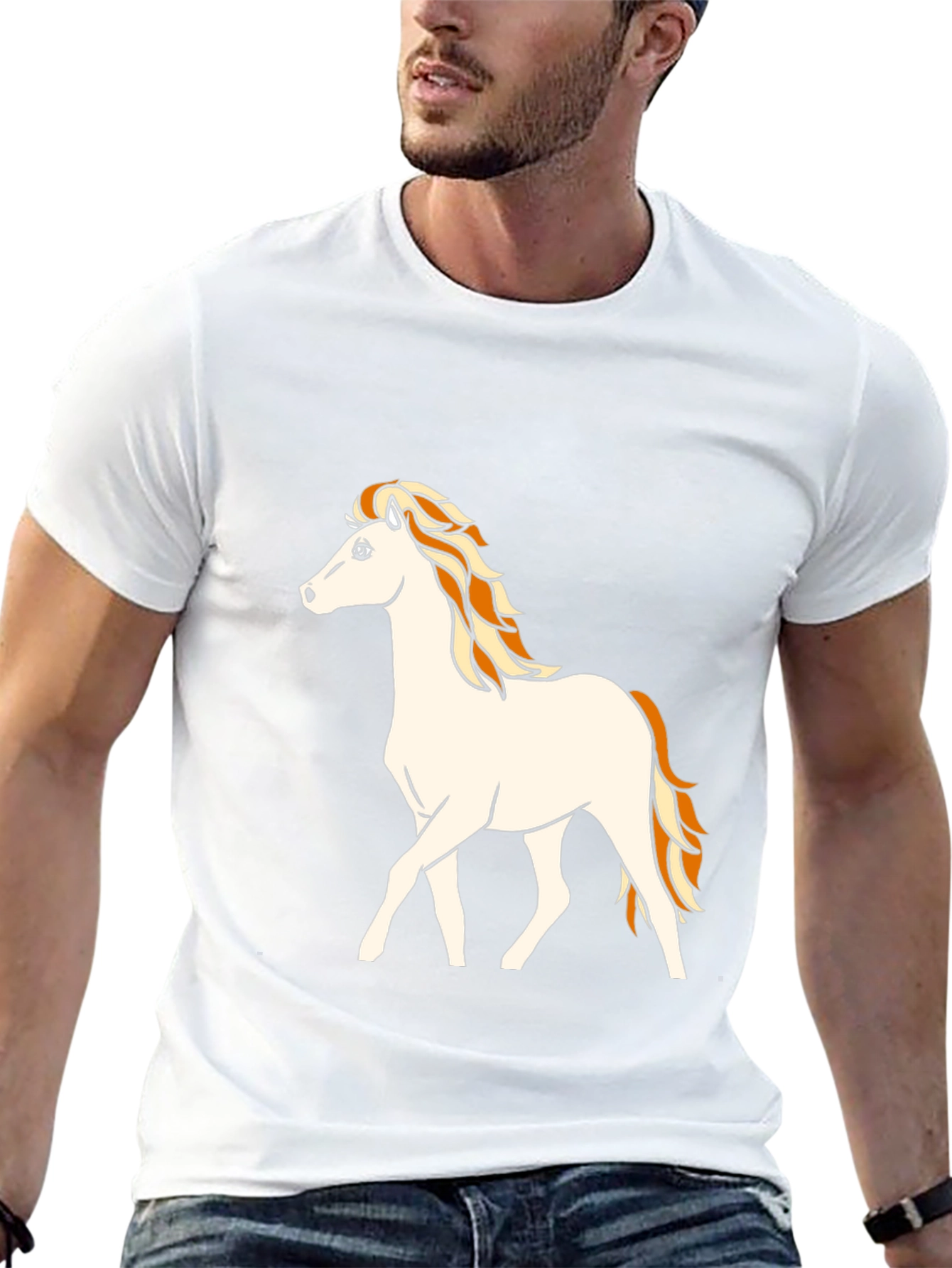 Horse Graphic Tee - Unisex Cotton Blend