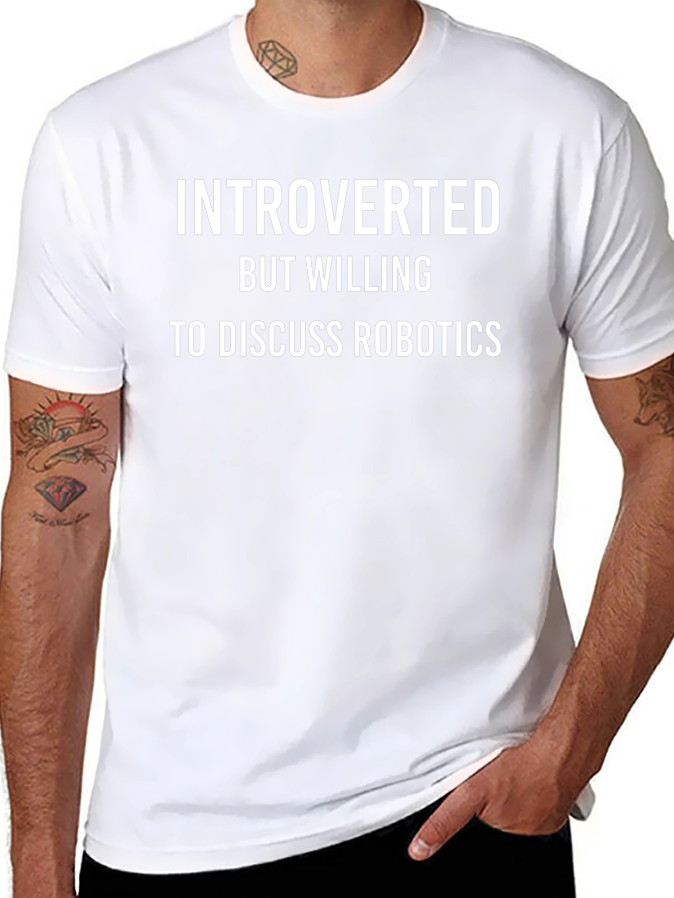 Introverted Robotics Enthusiast T-Shirt - Black