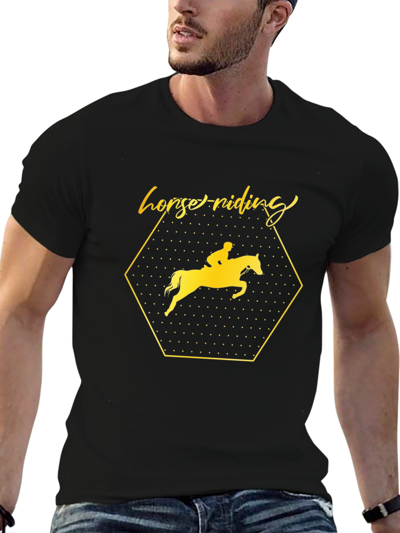 Horse Riding Graphic Tee - Stylish Equestrian Shirt