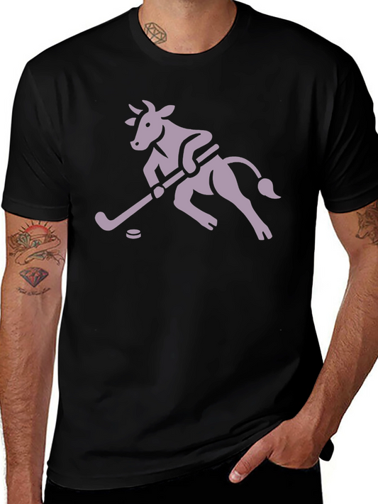 Hockey Cow Graphic T-Shirt - Black