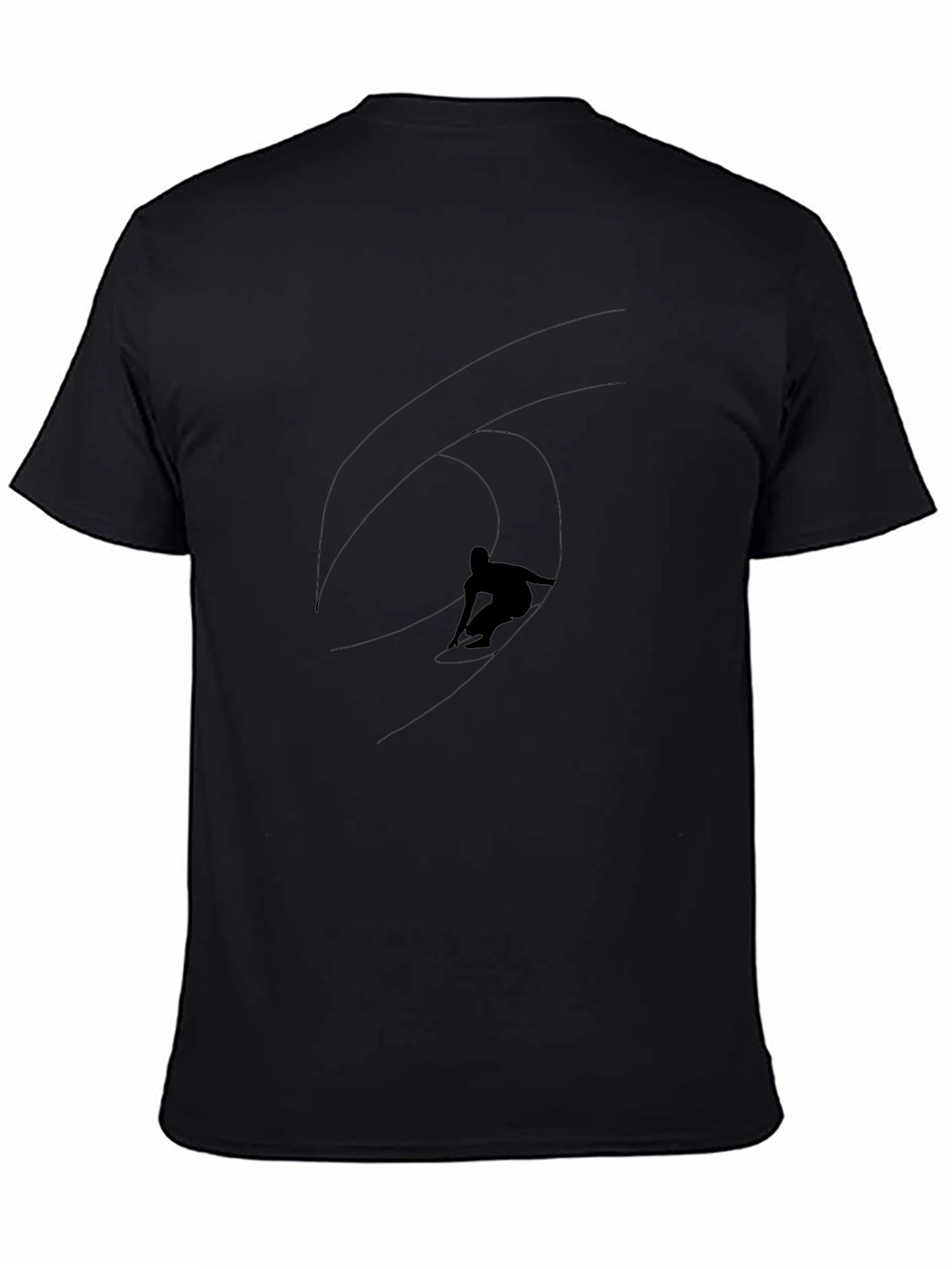 Black Surfer Wave Graphic Tee - Cool Casual Style