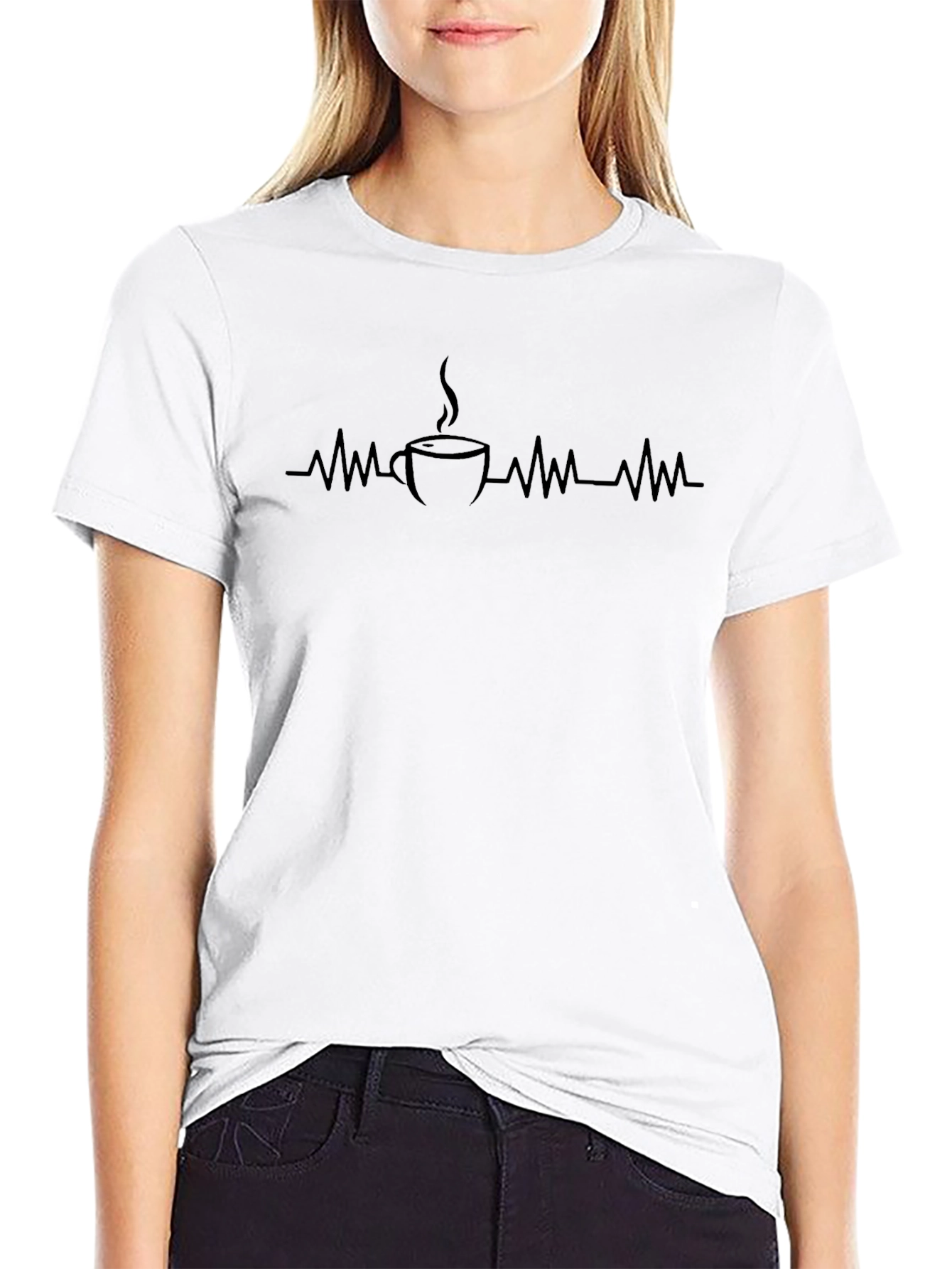 Coffee Heartbeat T-Shirt - Caffeine Lover Tee