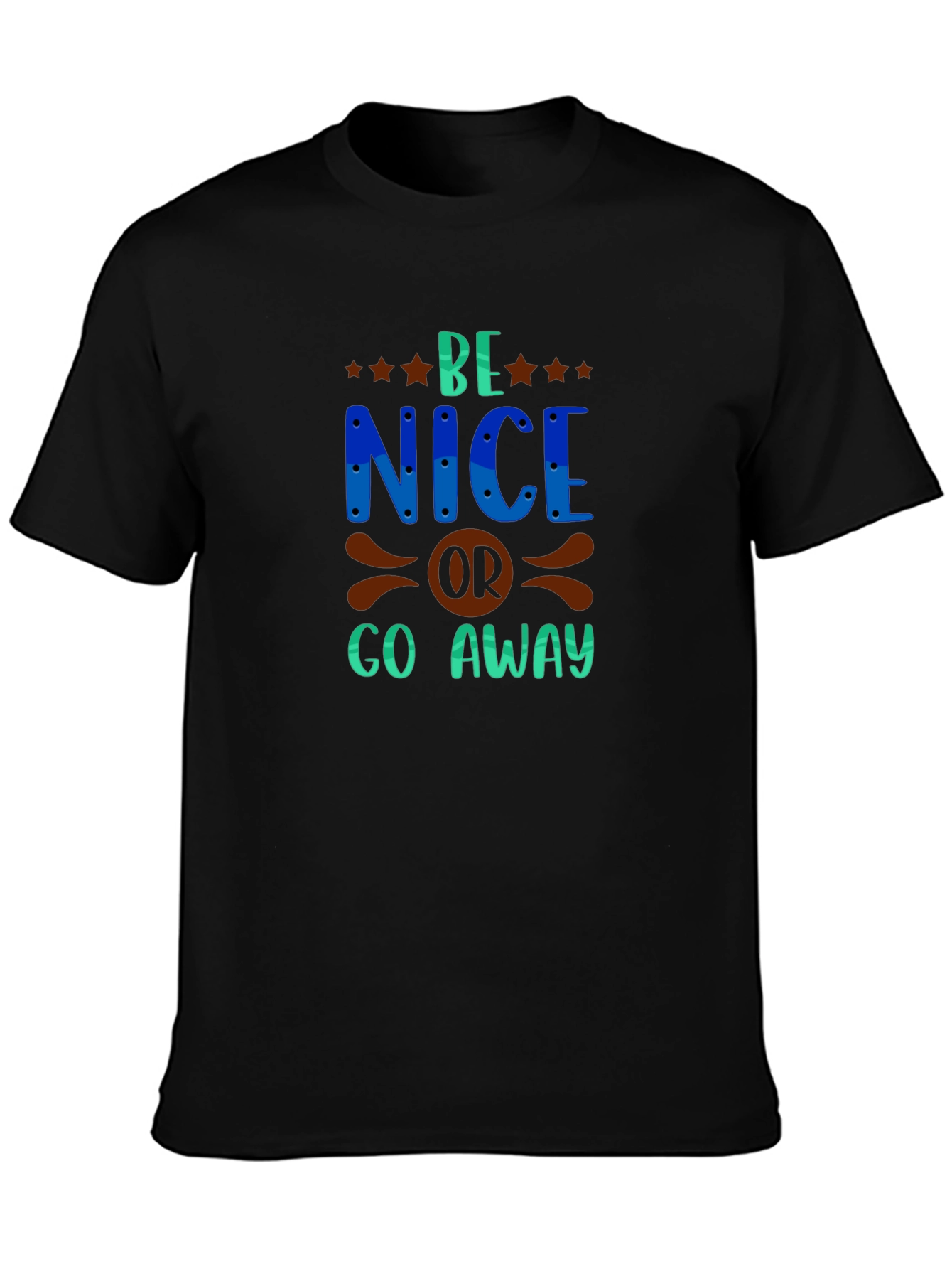 Be Nice Graphic Tee - Stylish Mens Black T-Shirt