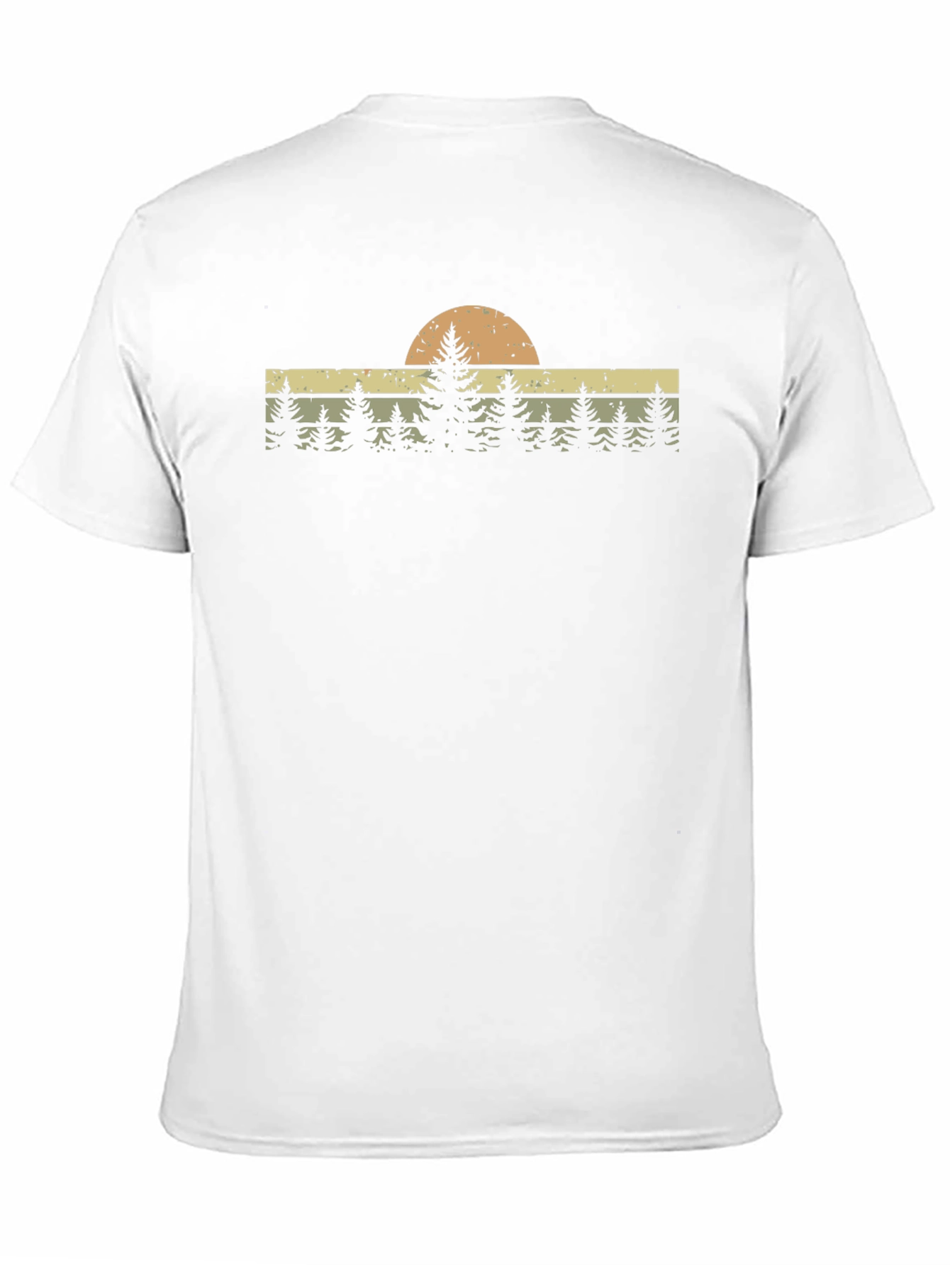 Retro Forest Sunset Graphic Tee - Black