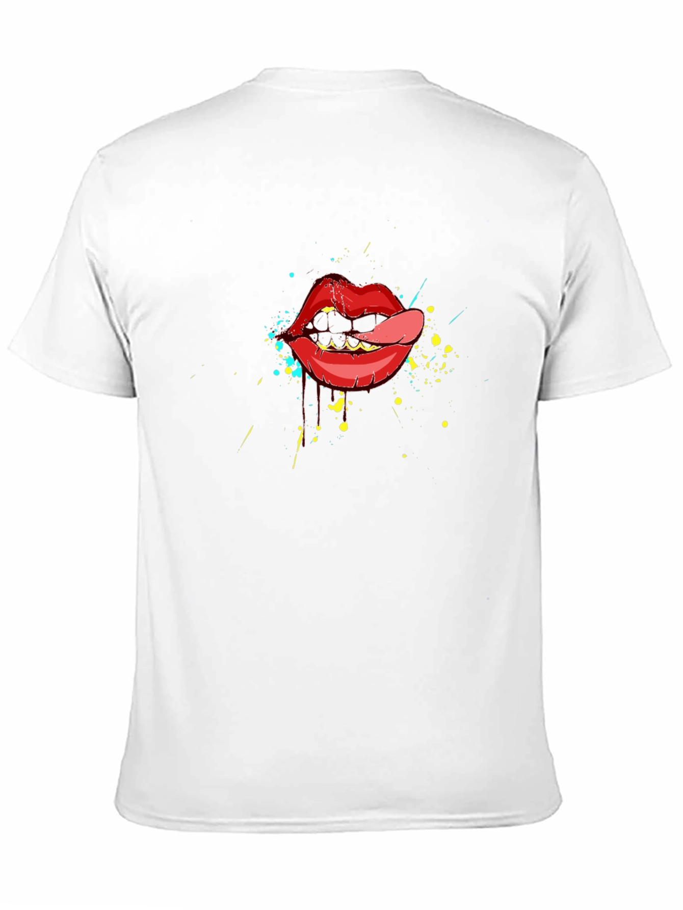 Lip Art Graphic Tee - Black Cotton T-Shirt