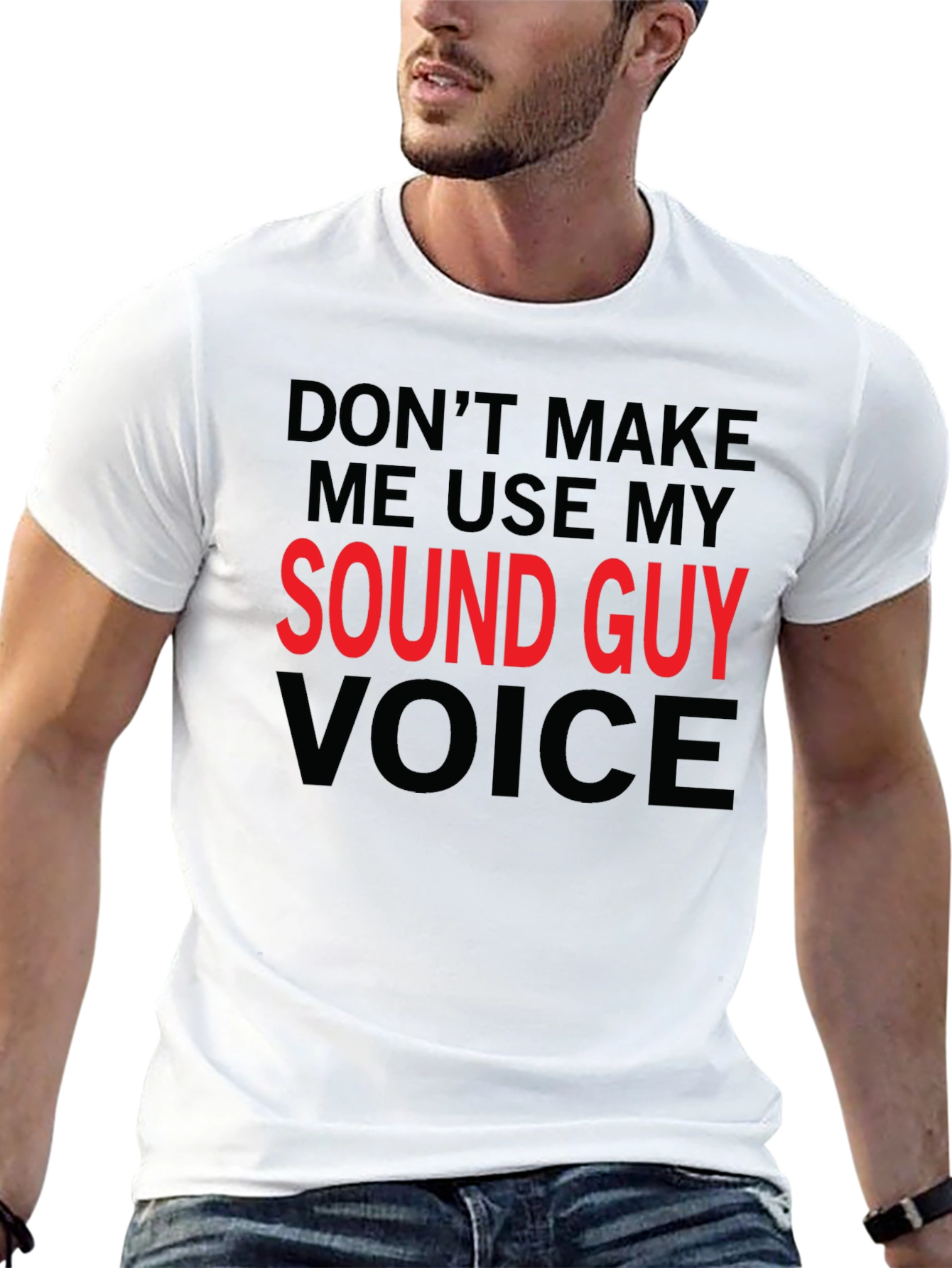 Sound Guy Voice Black Graphic T-Shirt