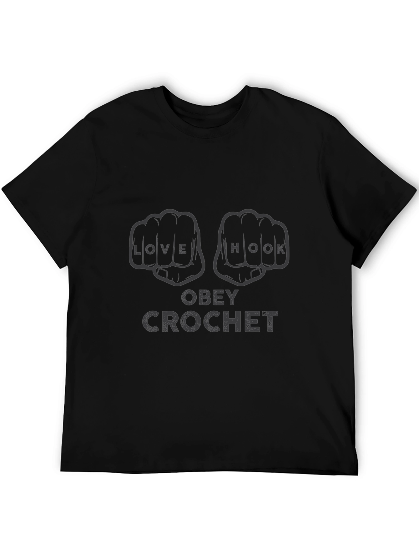 Obey Crochet Graphic T-Shirt - Knitters Gift