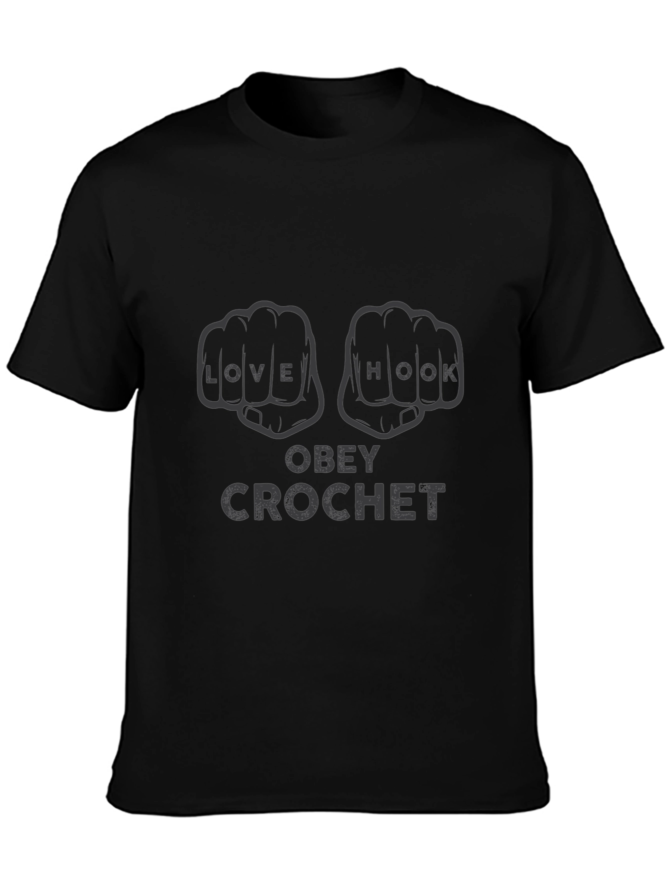 Obey Crochet Graphic T-Shirt - Knitters Gift