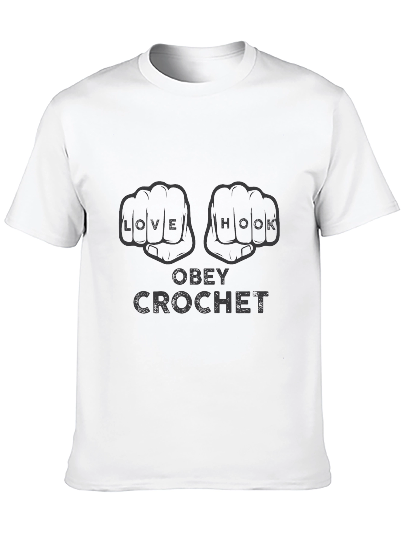 Obey Crochet Graphic T-Shirt - Knitters Gift