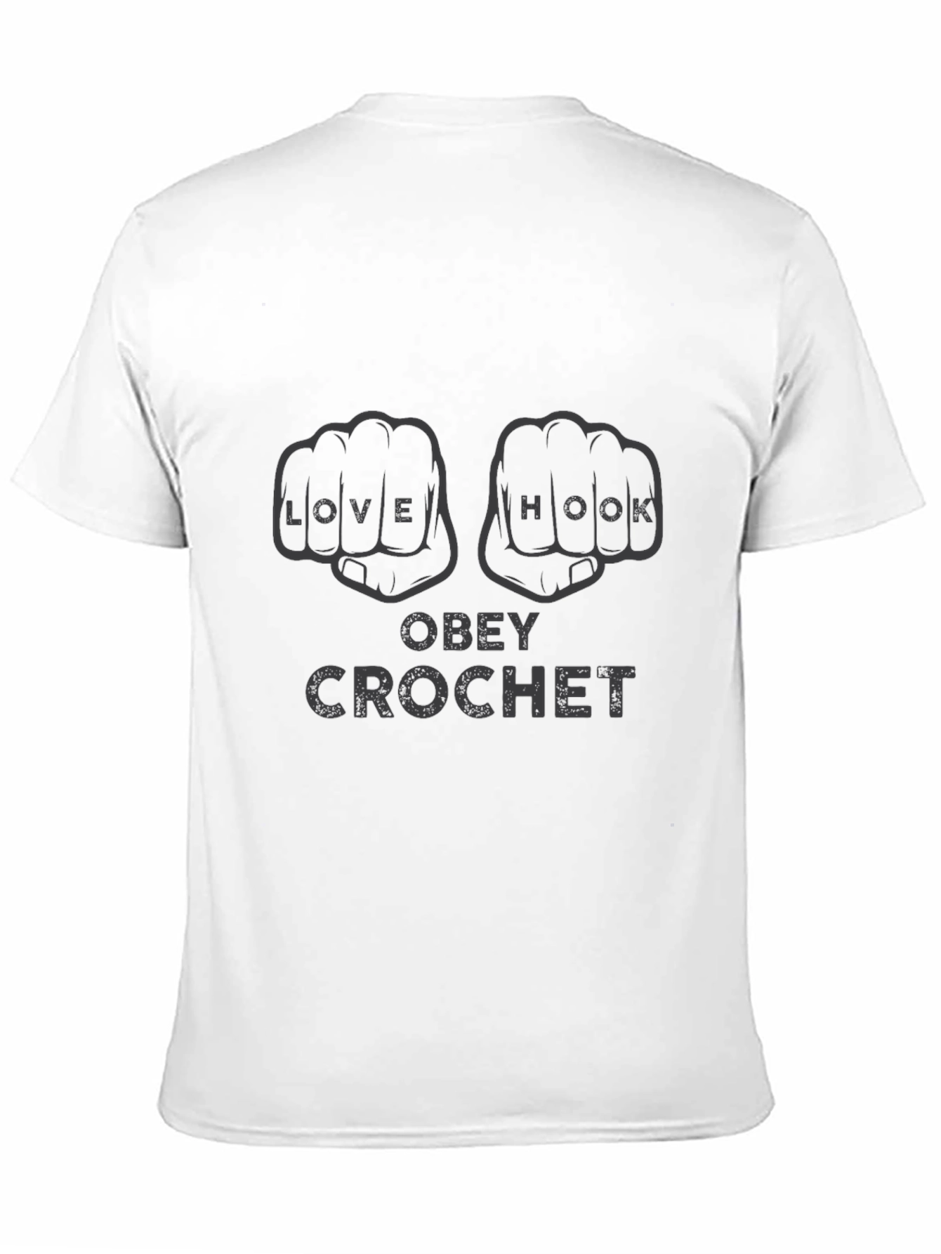 Obey Crochet Graphic T-Shirt - Knitters Gift