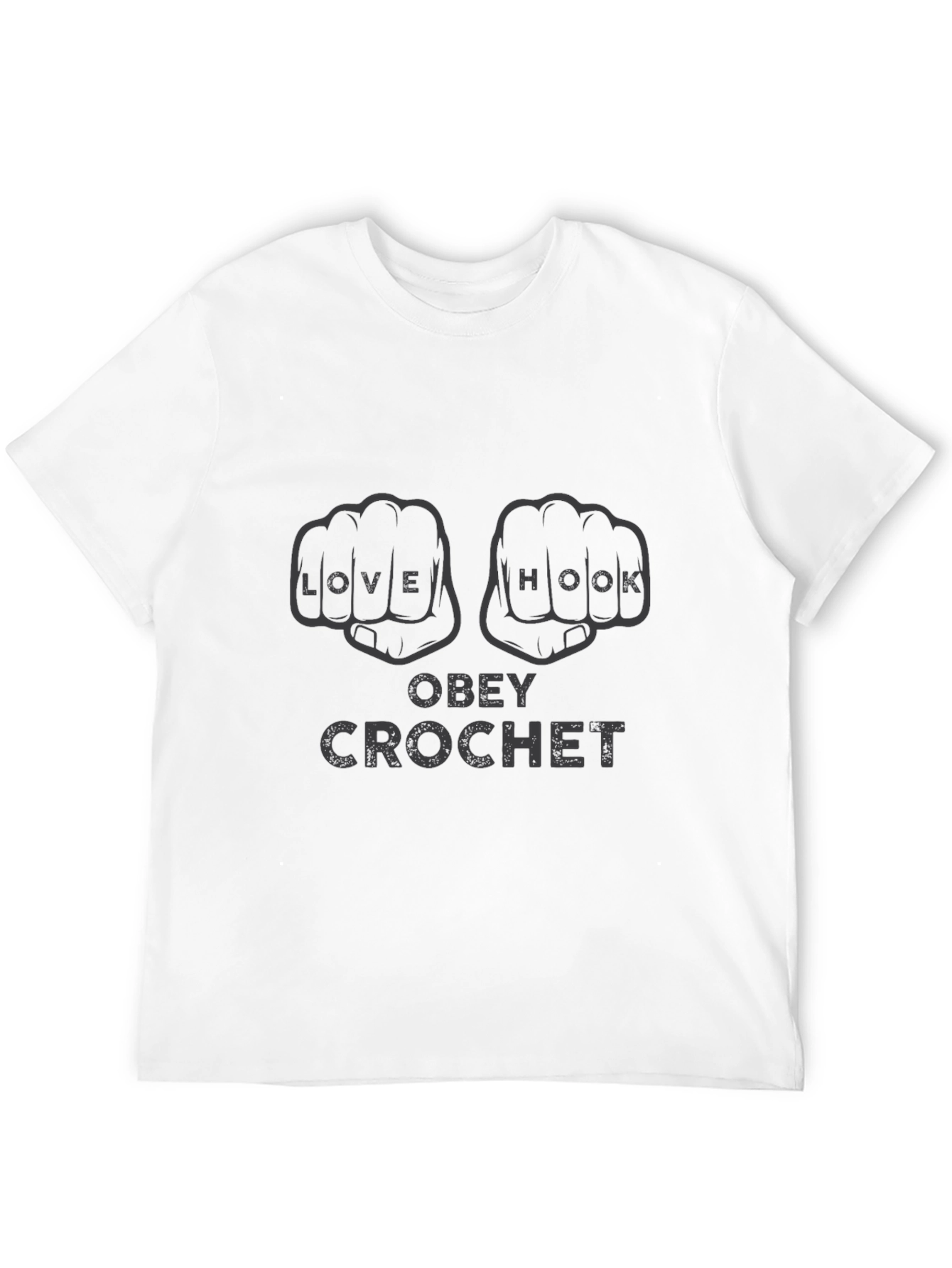 Obey Crochet Graphic T-Shirt - Knitters Gift