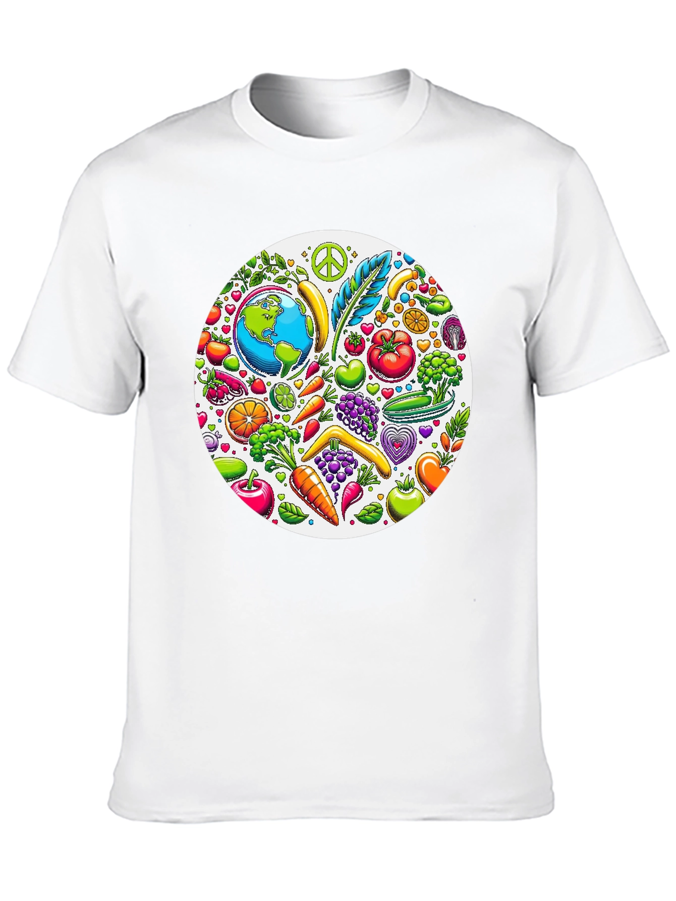 Vegan Earth Graphic Tee - Black