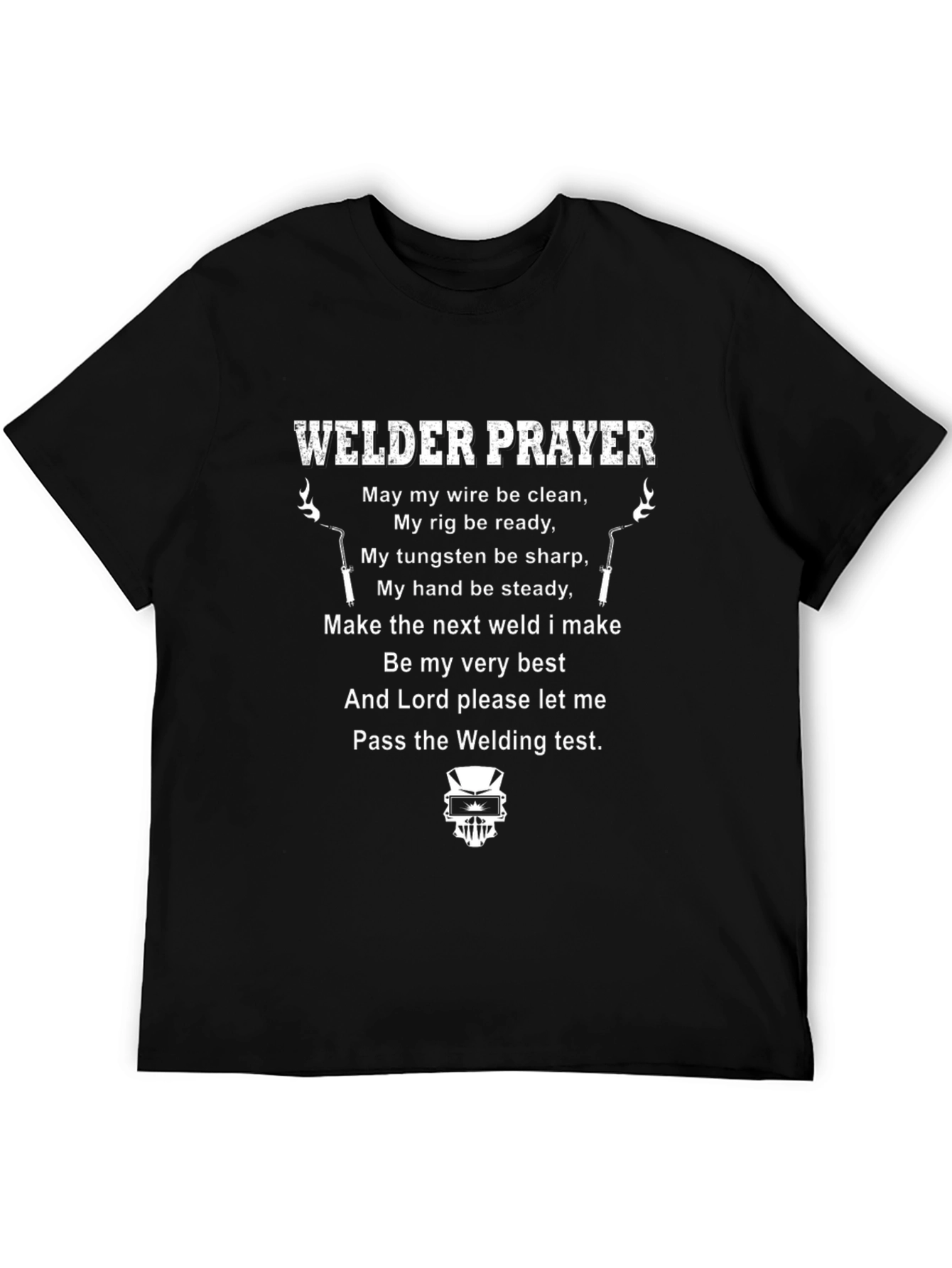 Welder Prayer Graphic T-Shirt - Black Cotton Tee