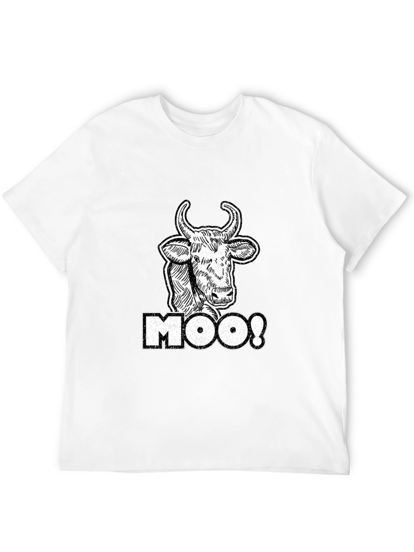 Moo! Cow Graphic Tee - Black Cotton T-Shirt