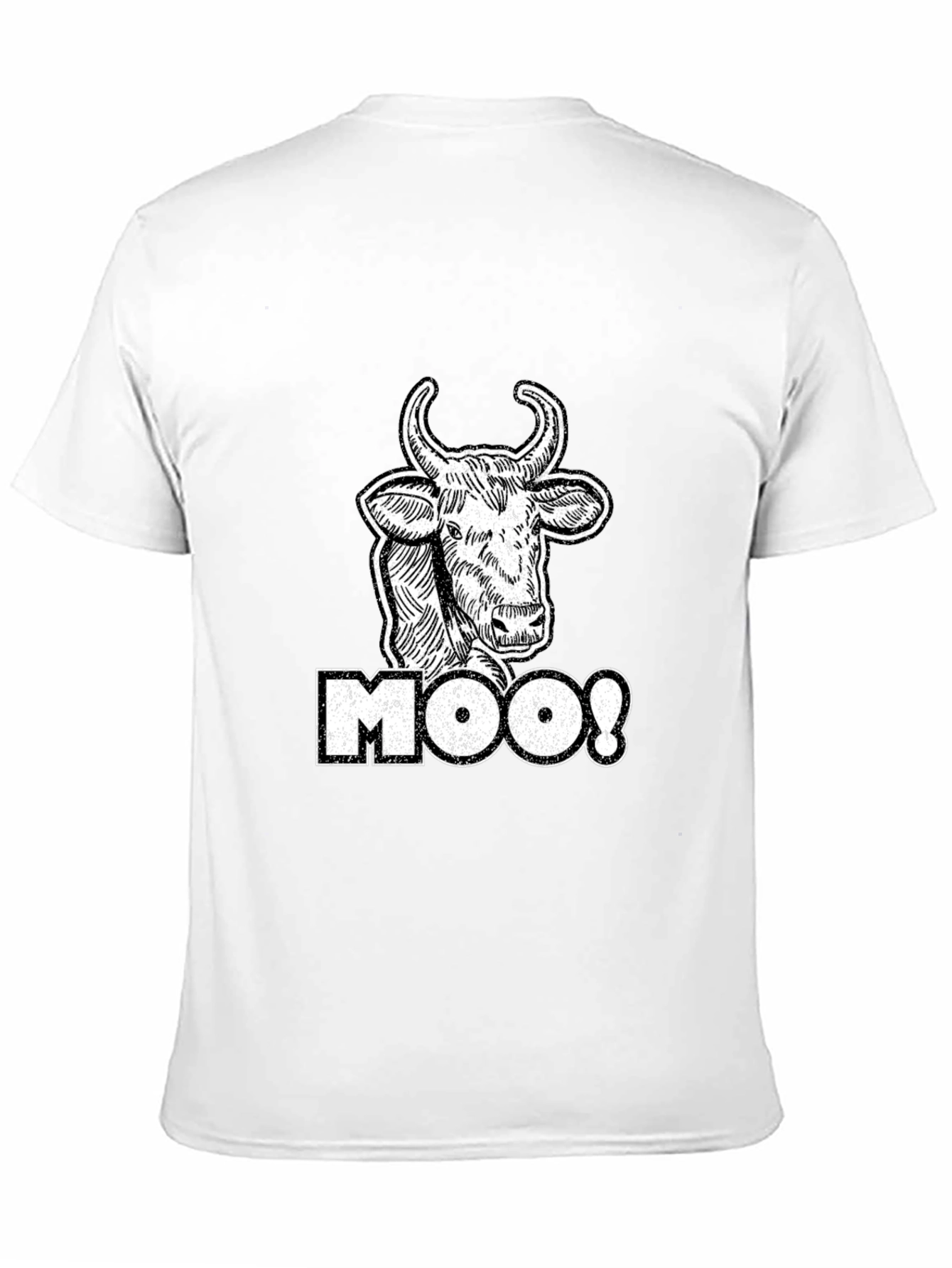 Moo! Cow Graphic Tee - Black Cotton T-Shirt