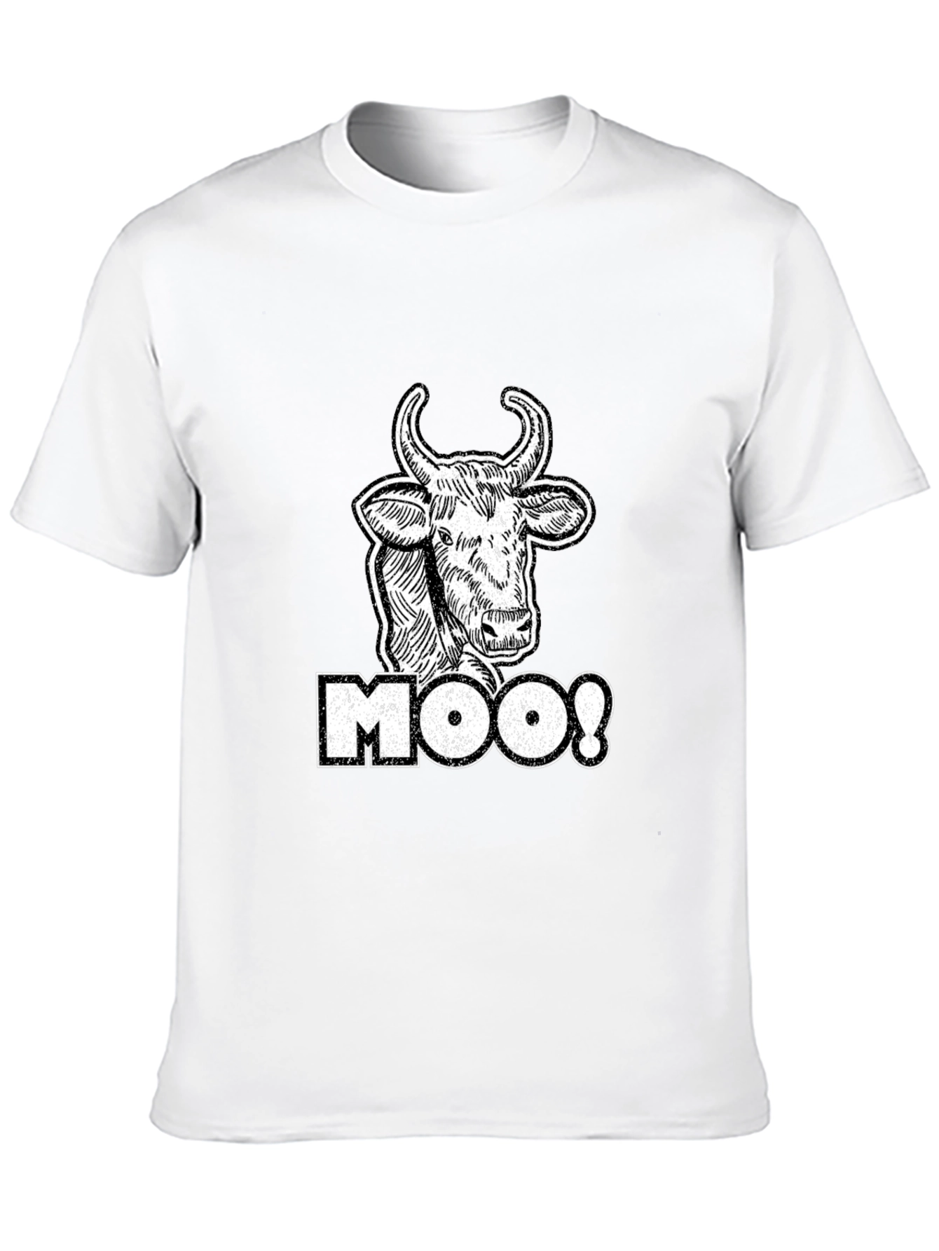 Moo! Cow Graphic Tee - Black Cotton T-Shirt