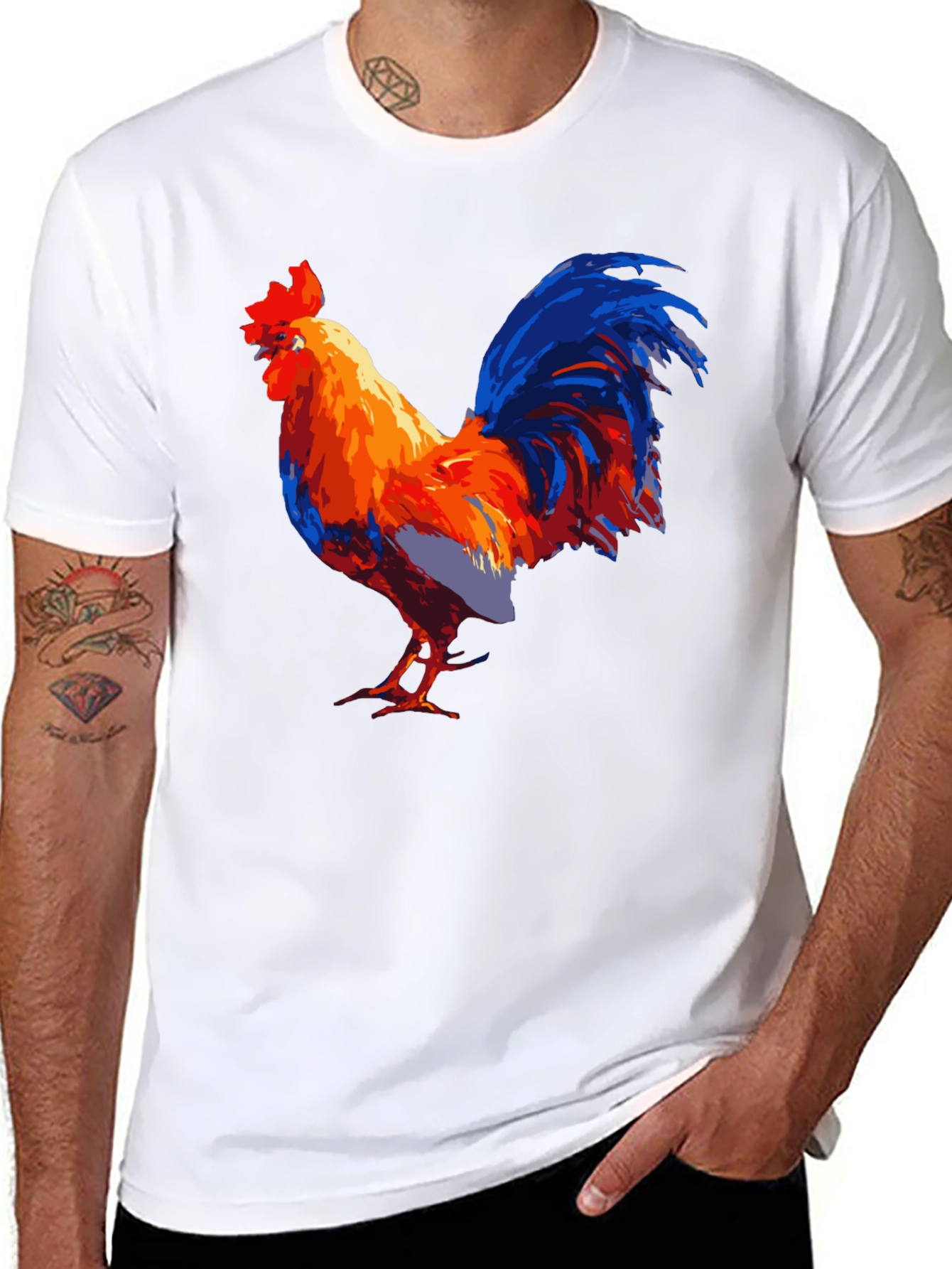 Bold Rooster Graphic Tee - Mens Black T-Shirt