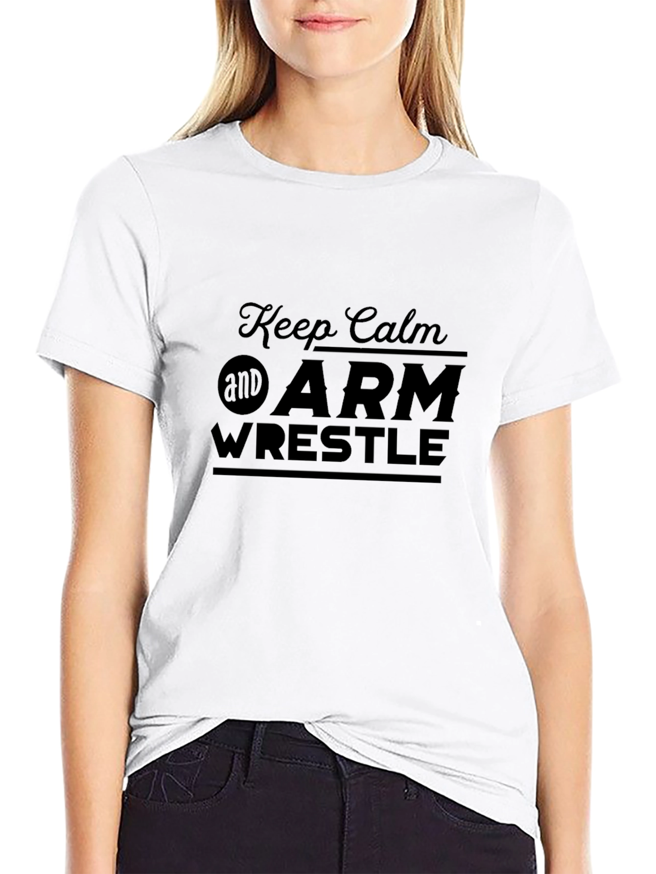 Keep Calm and Arm Wrestle Black T-Shirt