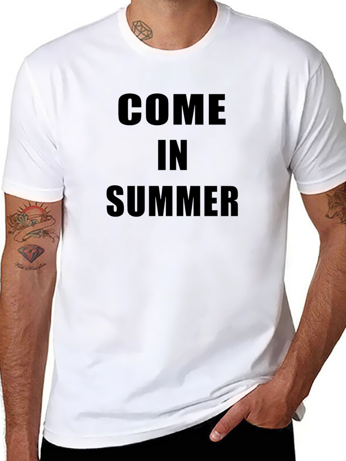 Come in Summer T-Shirt - Black Casual Tee