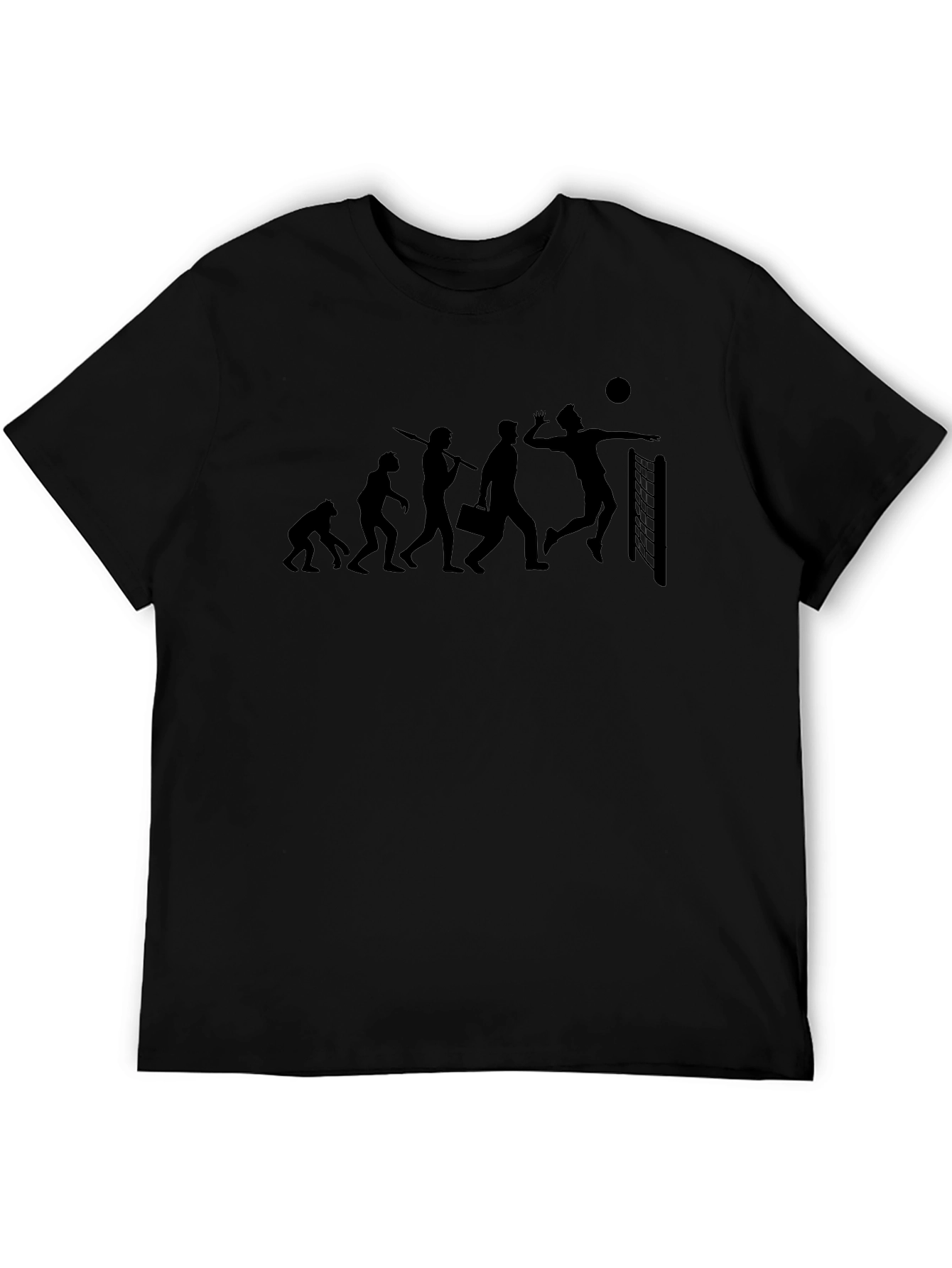 Evolution of Volleyball Black T-Shirt