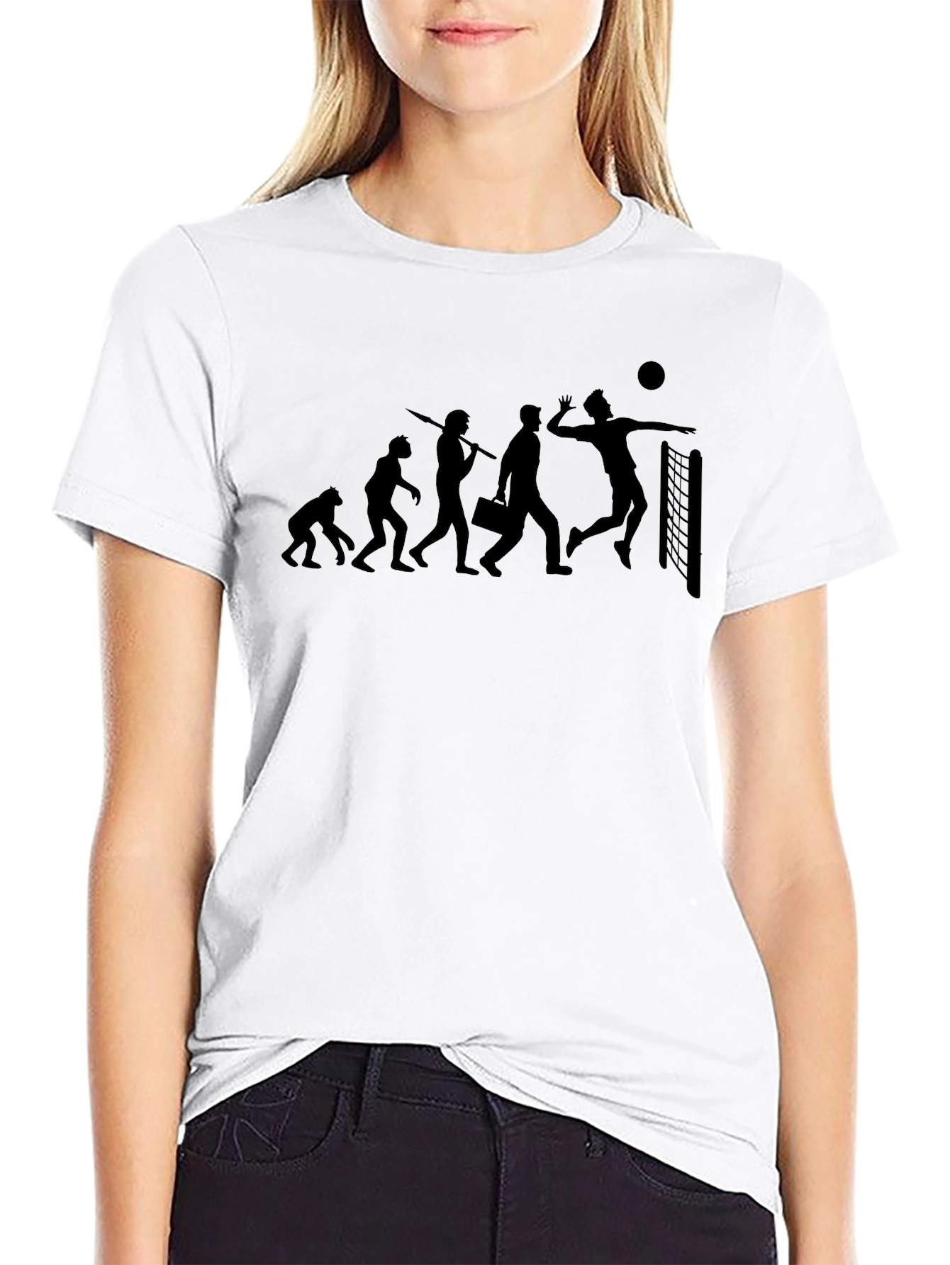 Evolution of Volleyball Black T-Shirt