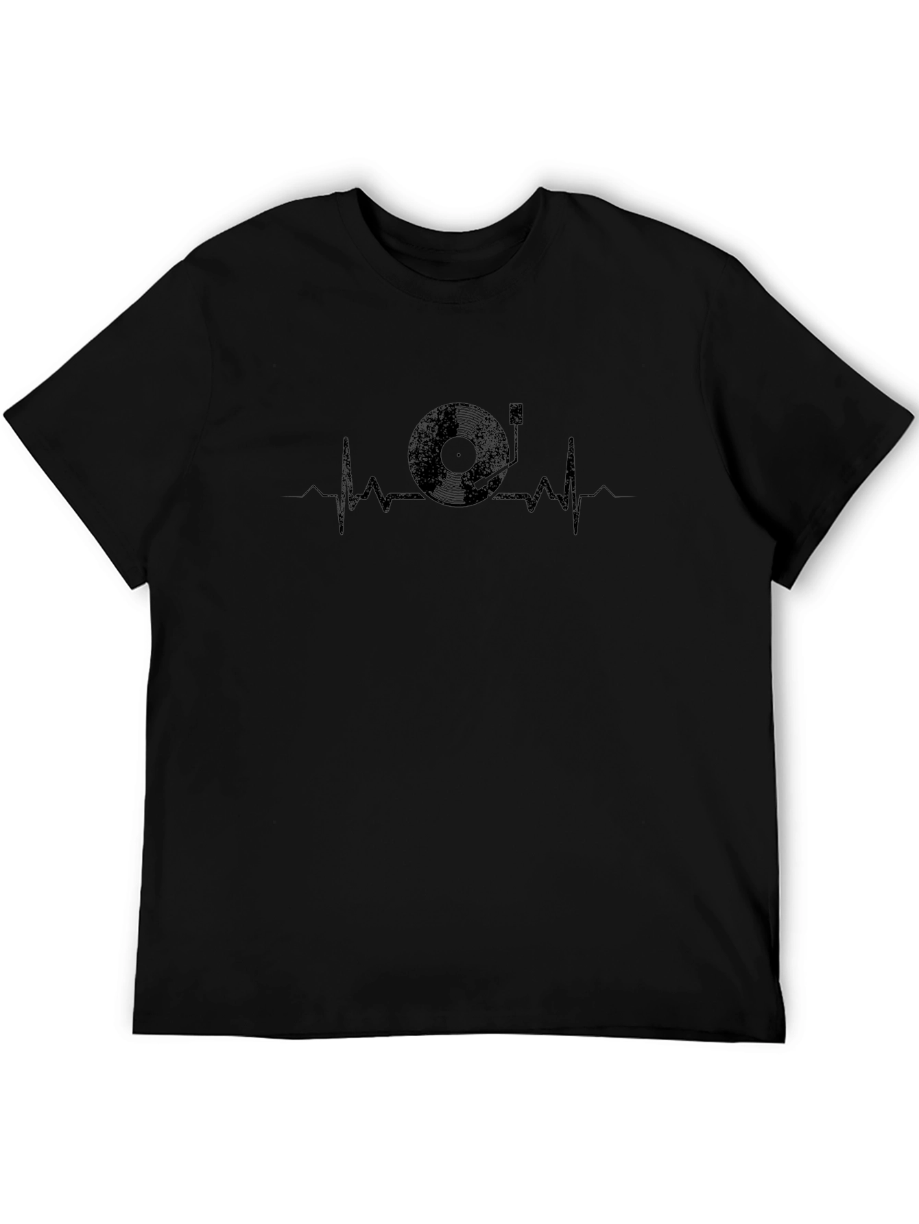 Vinyl Record Heartbeat Graphic T-Shirt