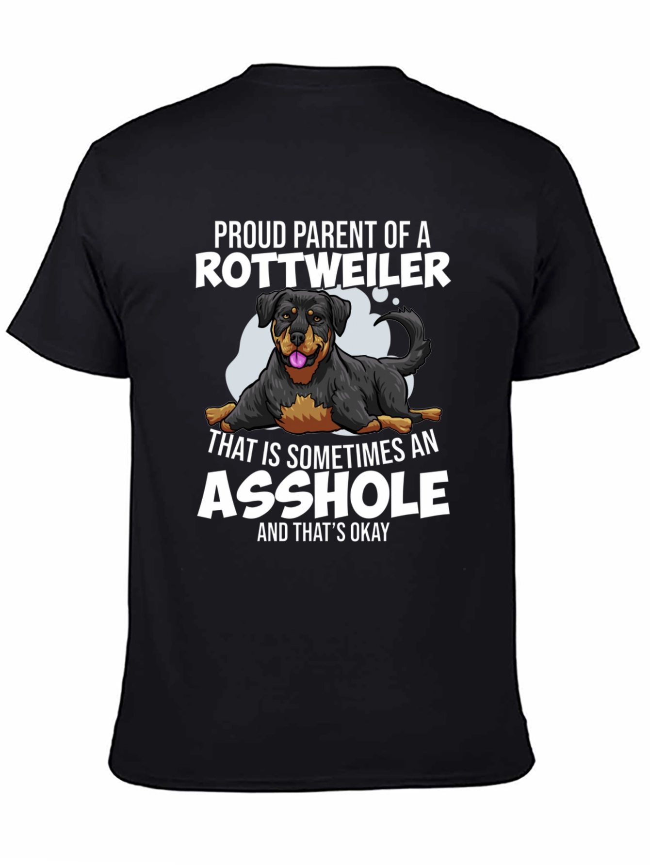 Proud Rottweiler Parent Graphic Tee - Black